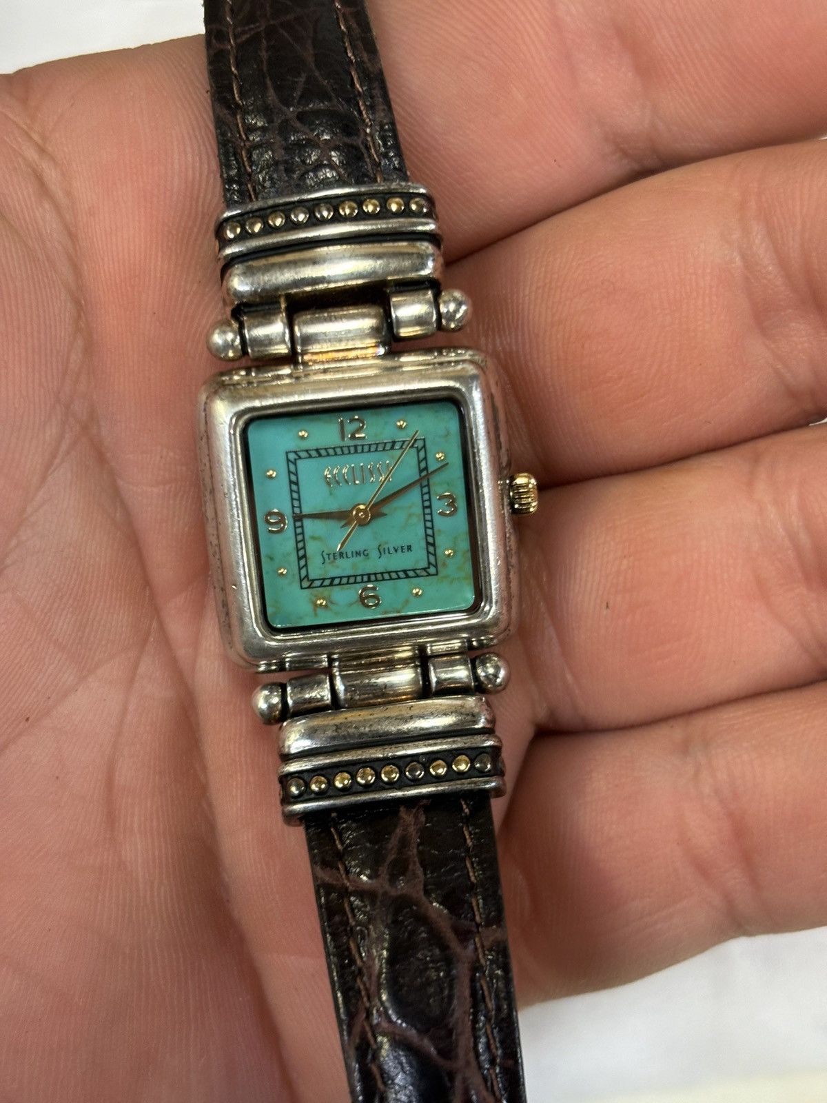 Ecosys Ecclissi Sterling Silver Turquoise Face Women’s Watch! Size ONE SIZE - 8 Thumbnail
