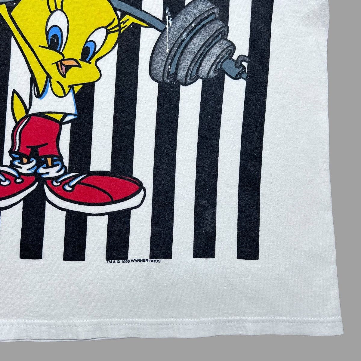Vintage × Warner Bros Vintage 1996 Tweety’s Gym Looney Tunes Cartoon T-Shirt Size US L / EU 52-54 / 3 - 6 Thumbnail