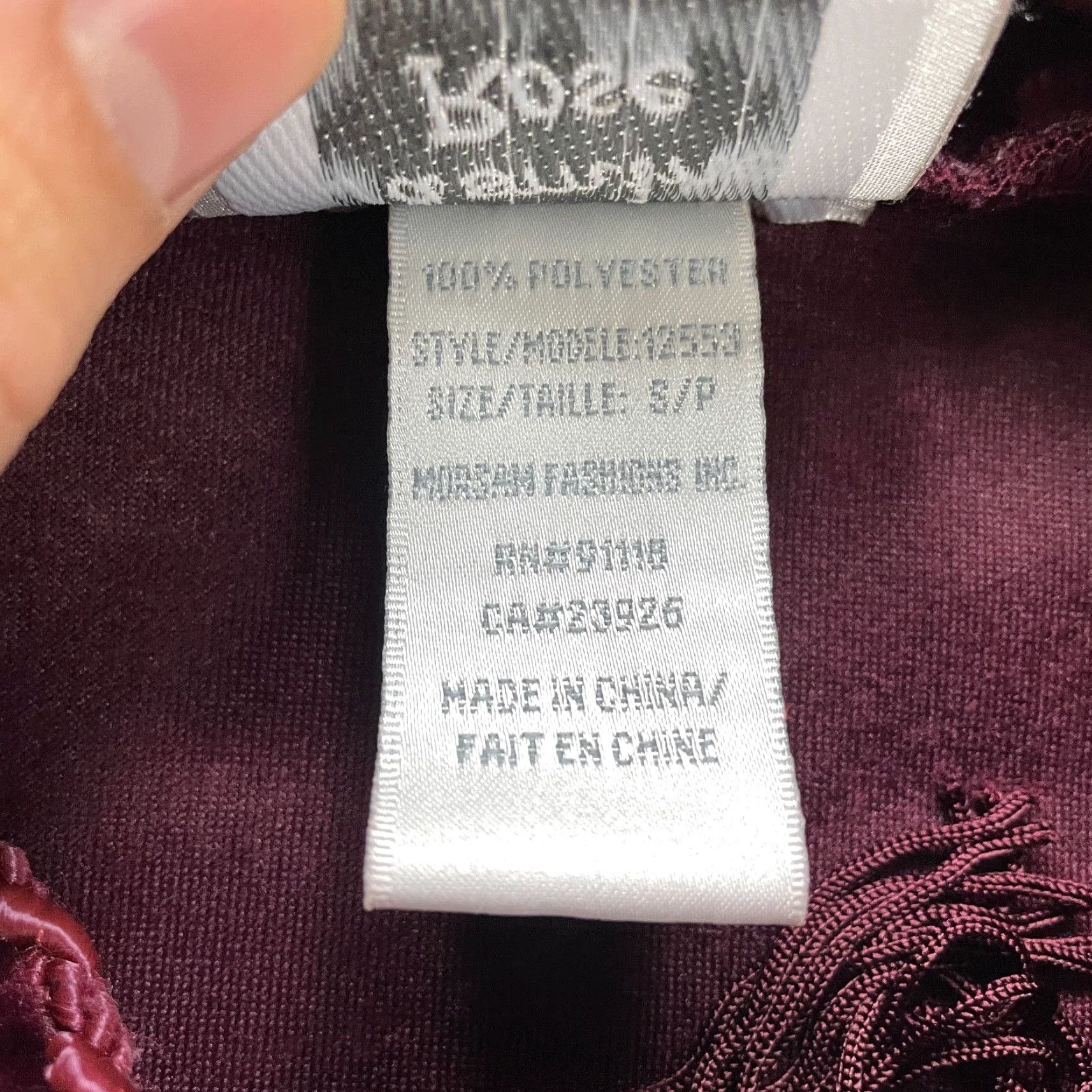Vintage Jasmine Rose Long Velvet Shift Dress Women Small Maroon Long Sleeve Pleated Neck Floral Size S / US 4 / IT 40 - 6 Thumbnail