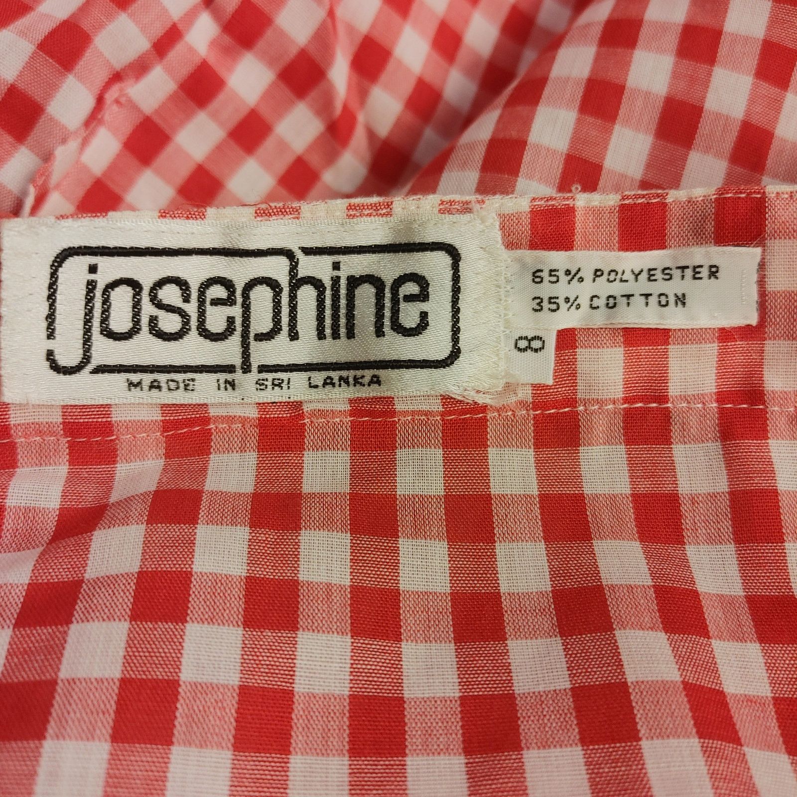 Other Josephine Women 8 Red/White Picnic Plaid Balloon Sleeve Top Size M / US 6-8 / IT 42-44 - 3 Thumbnail