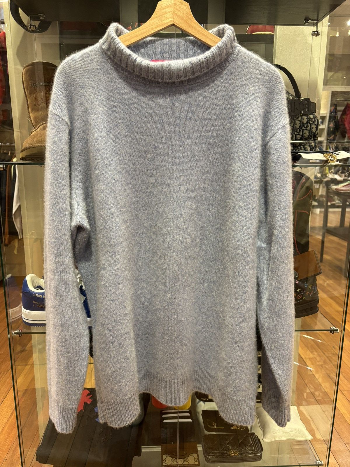 The Elder Statesman The Elder Statesman Ice Blue Full Cashmere Sweater Size US XL / EU 56 / 4 - 1 Thumbnail