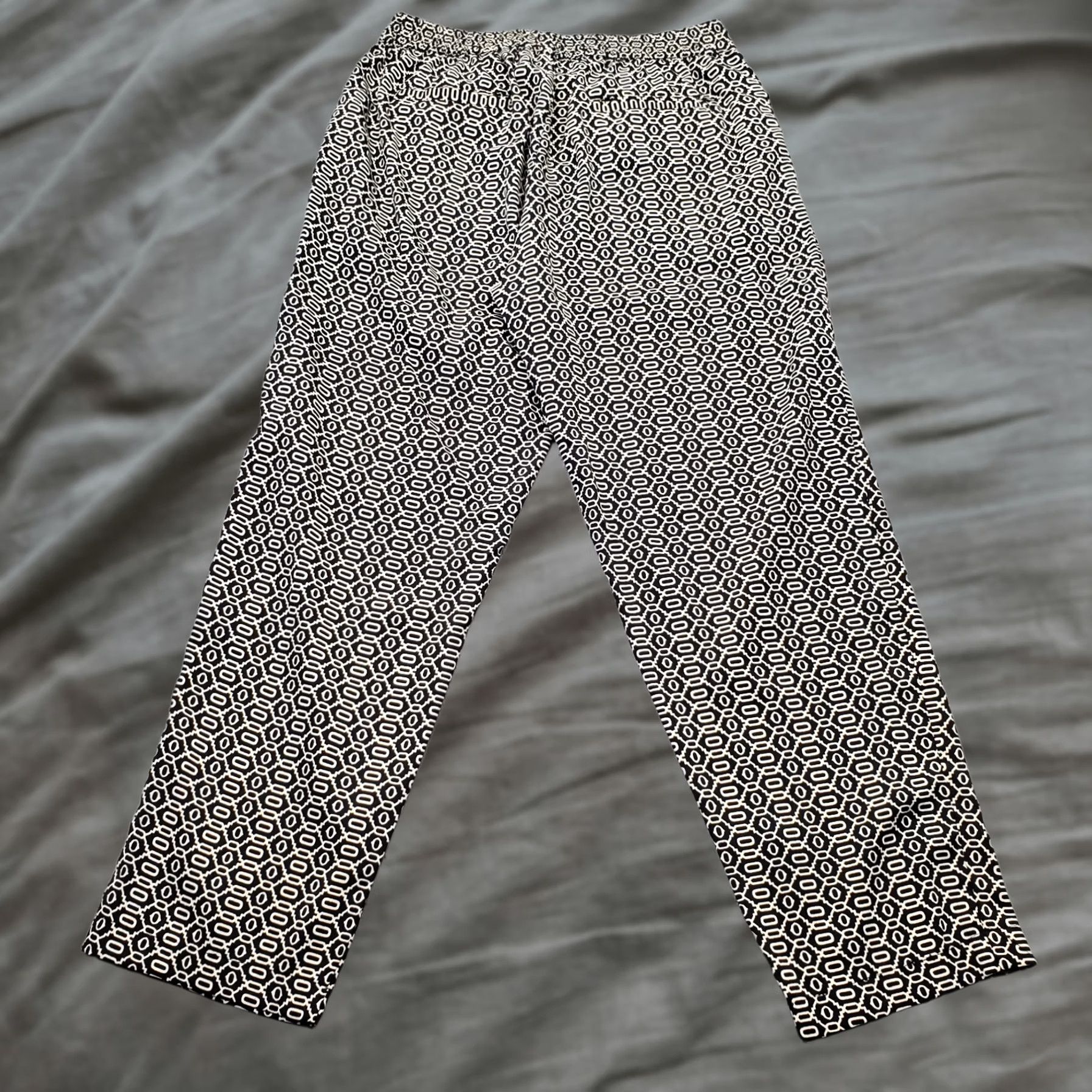 Vintage Walter Baker W118 Pants Womens Small Multi Geometric Elastic Waist Drawstring Size 28" / US 6 / IT 42 - 1 Thumbnail