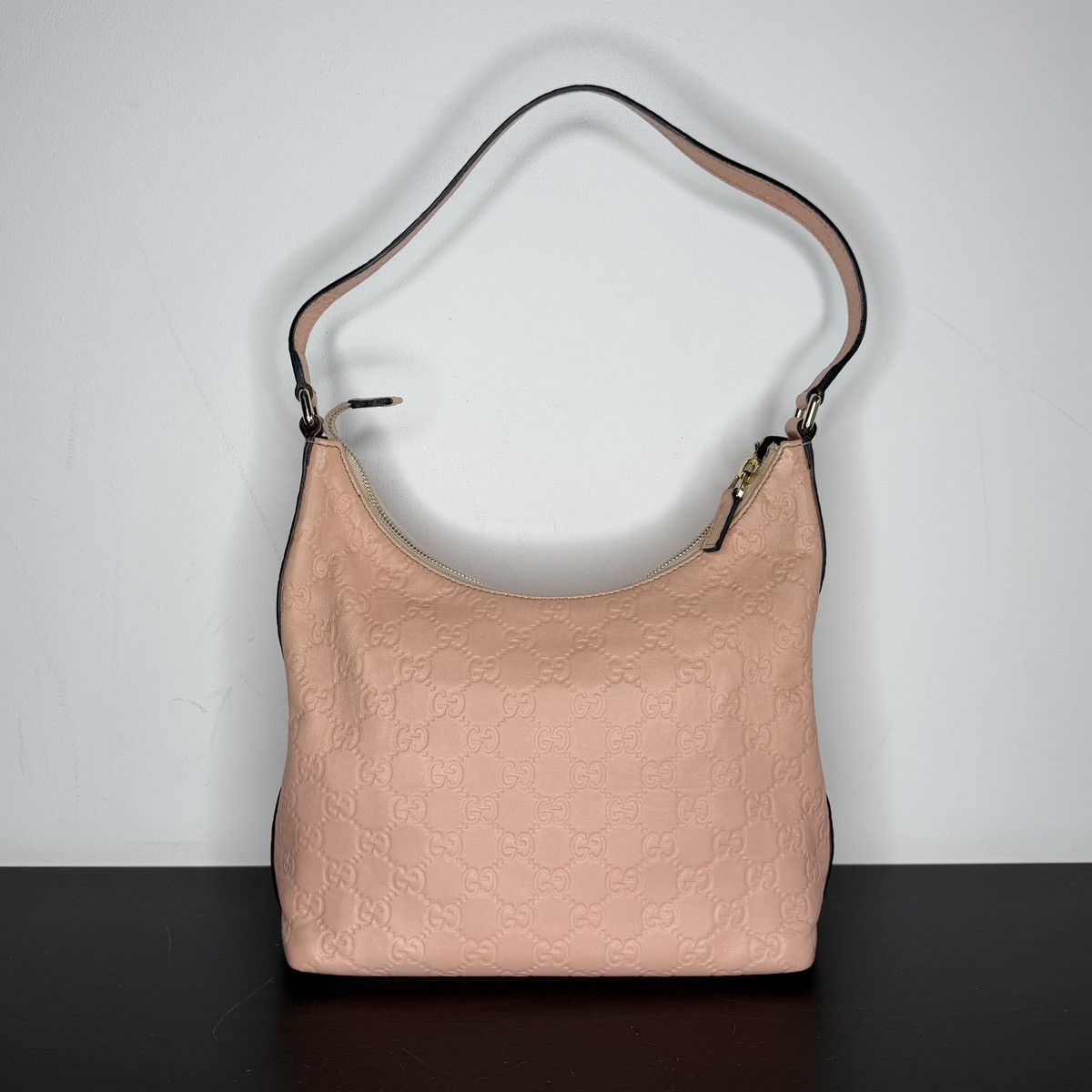Gucci Gucci Hobo Pink Leather GG Shoulder Bag Size ONE SIZE - 1 Thumbnail