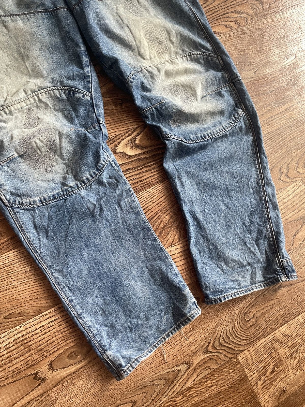 G-Star × Japanese Brand × Vintage Vintage G Star raw jeans double knee rare ultra baggy jeans Size US 36 / EU 52 - 10 Thumbnail