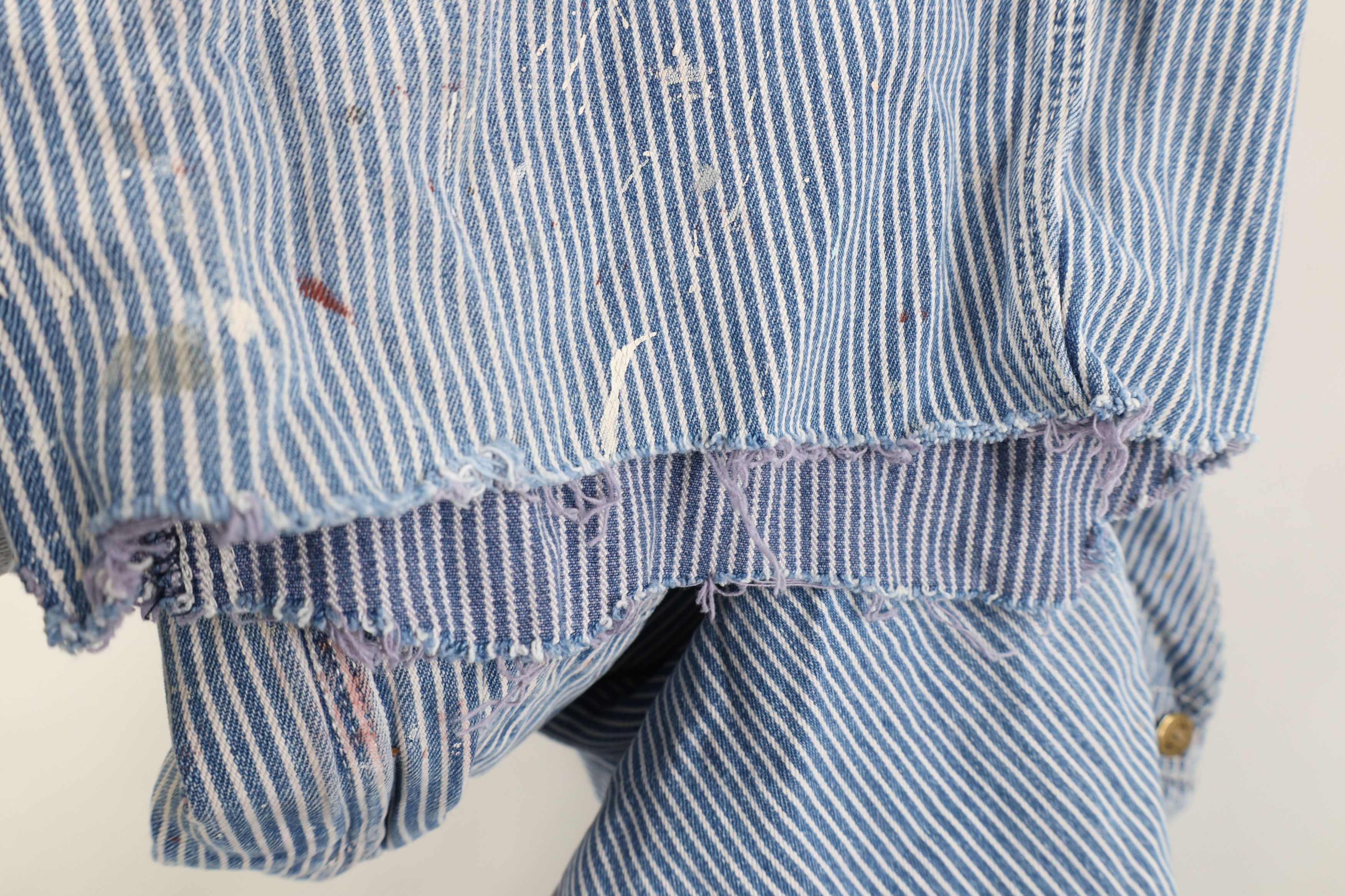 Vintage Vintage 90s Streetwear Cut Off Hickory Striped Overalls Size US 42 / EU 58 - 9 Thumbnail