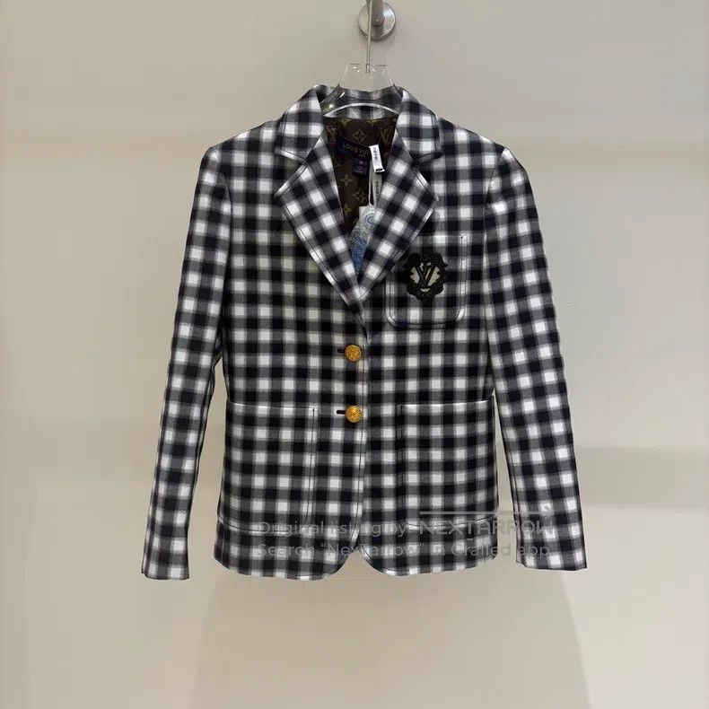 Louis Vuitton Louis Vuitton SS23 checked Logo printed single-breasted bl Size XS / US 0-2 / IT 36-38 - 1 Thumbnail