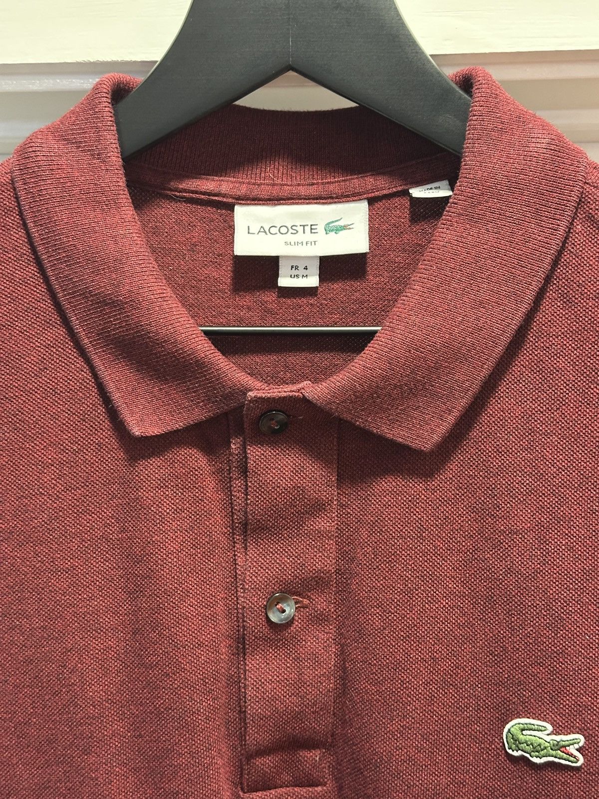 Lacoste Lacoste Slim Fit Polo Bordeaux Marl Medium Size US M / EU 48-50 / 2 - 4 Thumbnail