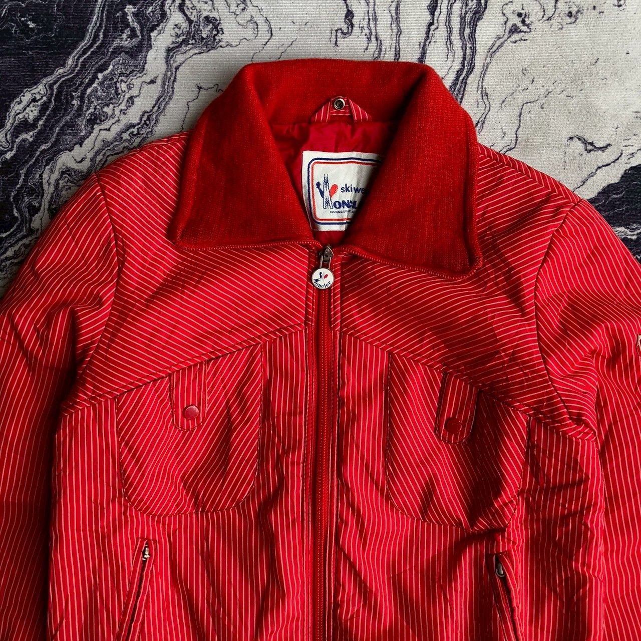 Moncler Grenoble Vintage 90s Moncler Grenoble Red Stripe Ski Jacket Size US S / EU 44-46 / 1 - 3 Thumbnail