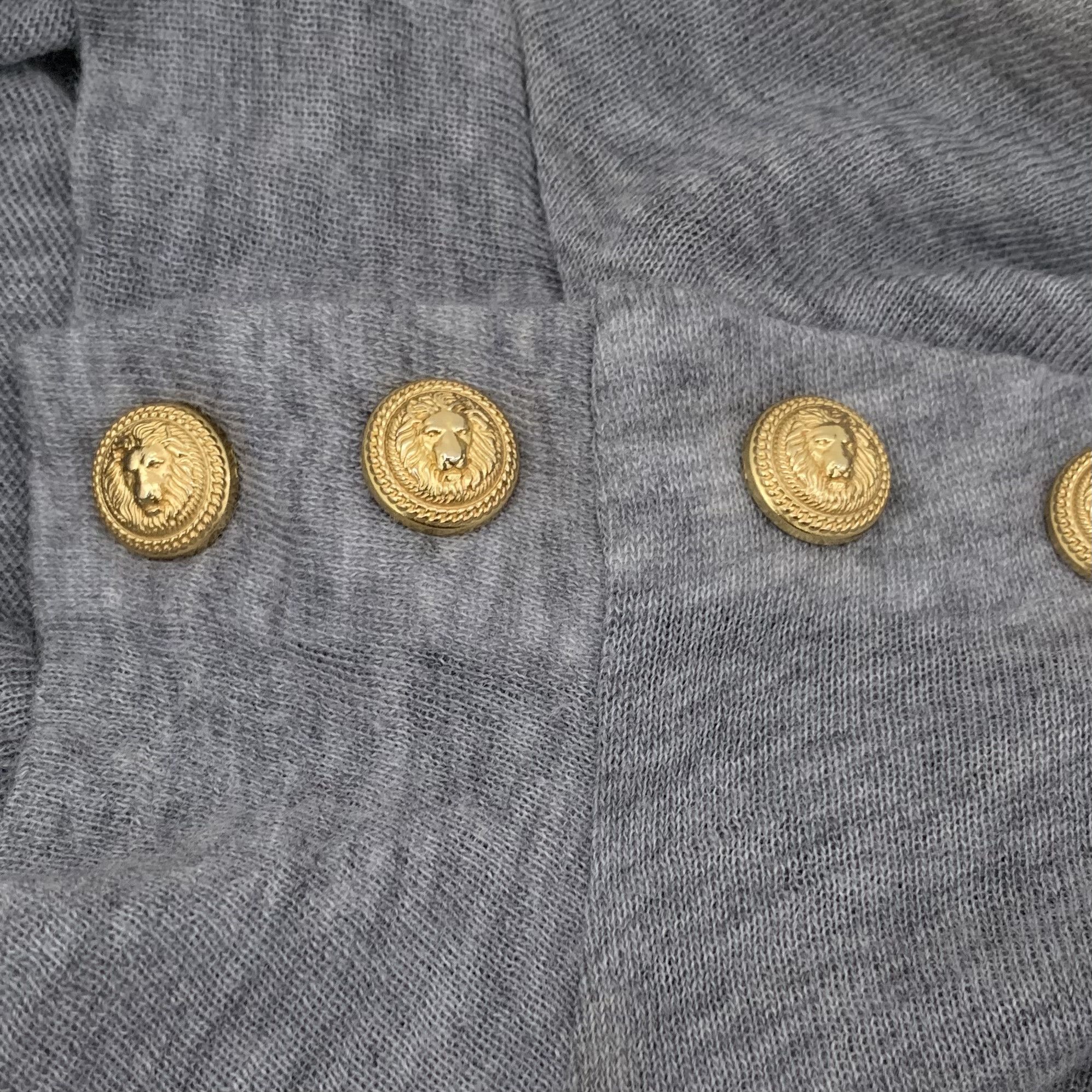 Balmain Balmain Tee – Grey Wool Side-Button (Size XS) Size XS / US 0-2 / IT 36-38 - 5 Thumbnail