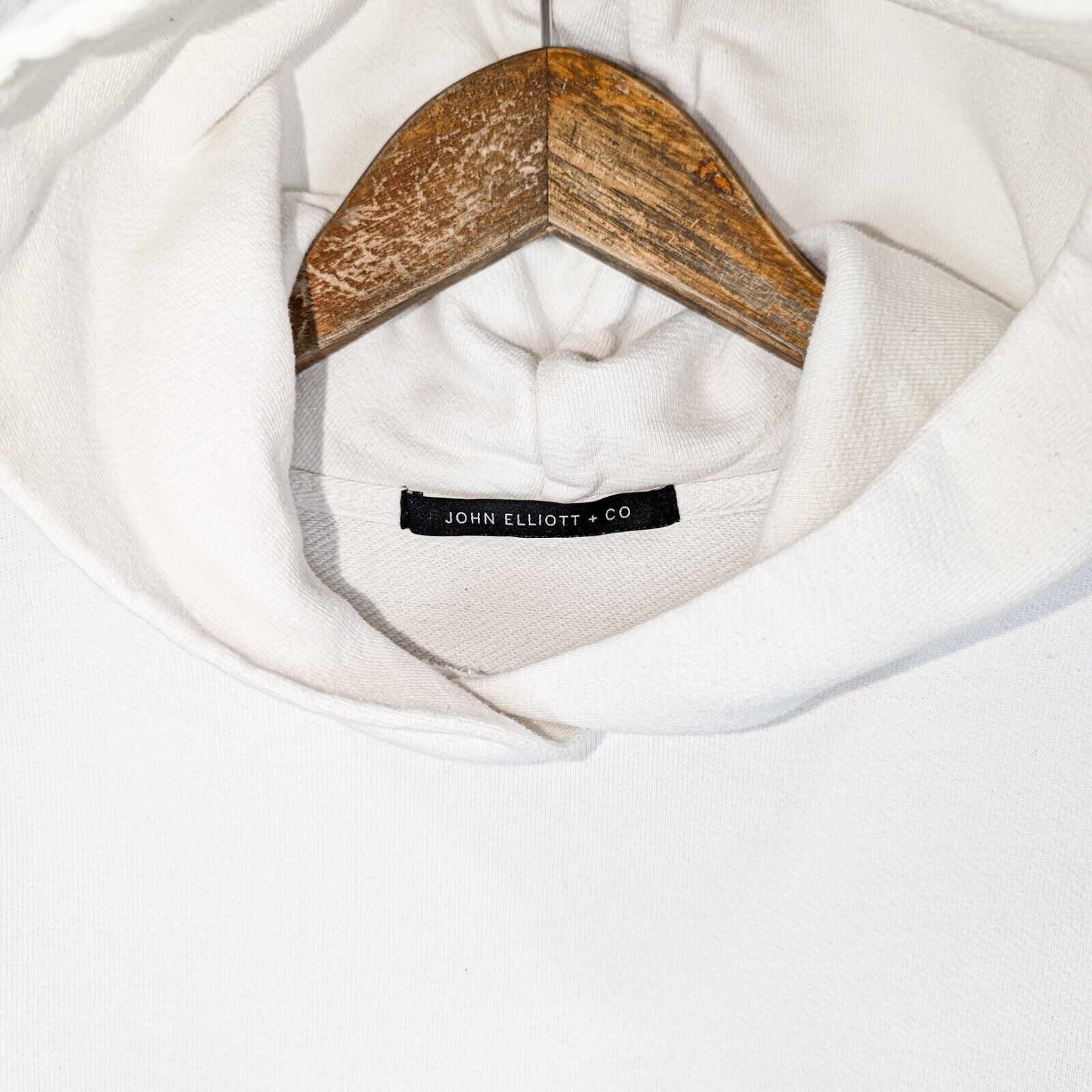 John Elliott JOHN ELLIOTT Cotton Hooded Villain Sweatshirt in White terry Size US XS / EU 42 / 0 - 5 Thumbnail