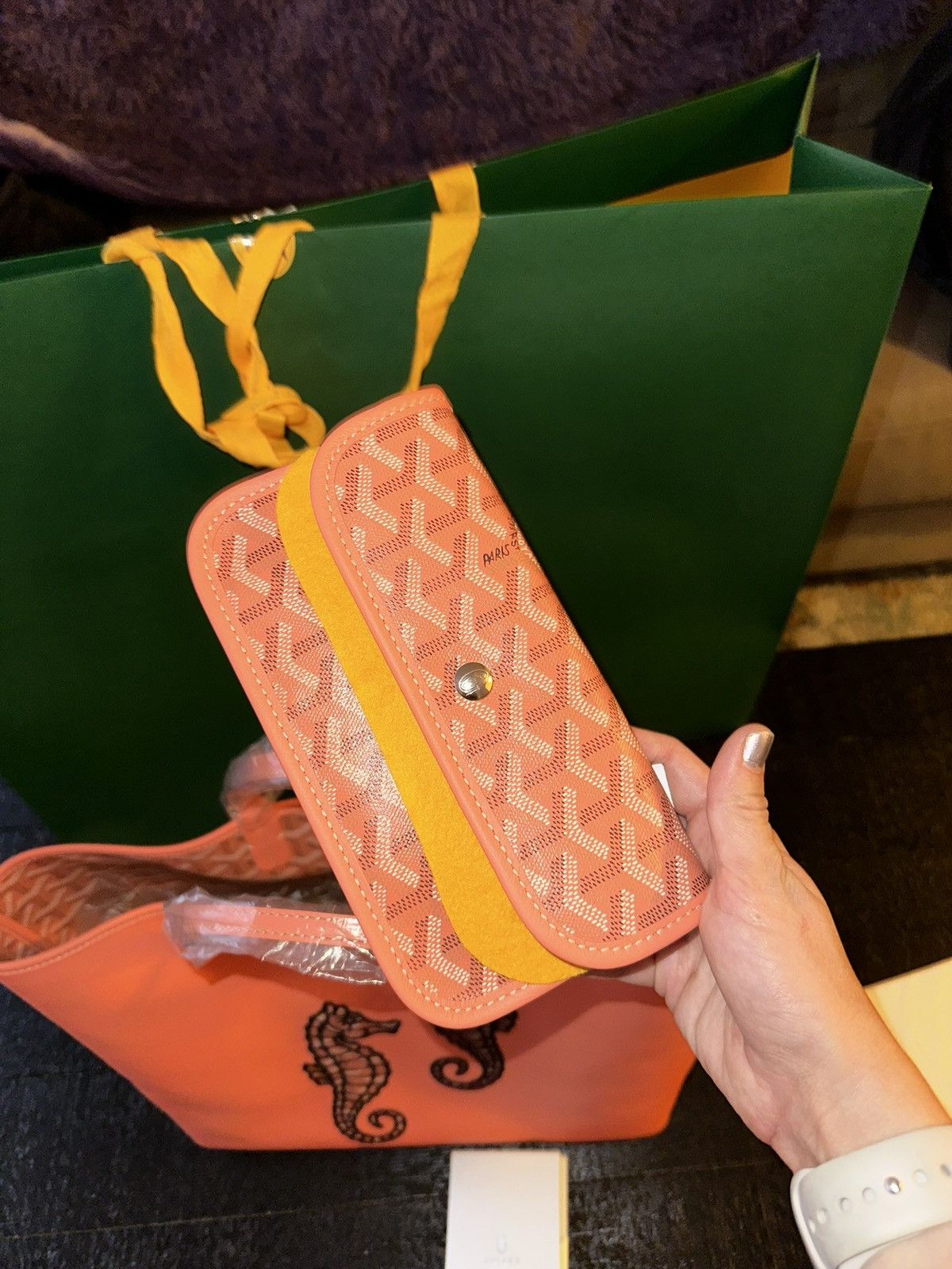 Goyard Goyard Coral Embroidered Seahorse Anjou PM Size ONE SIZE - 6 Thumbnail