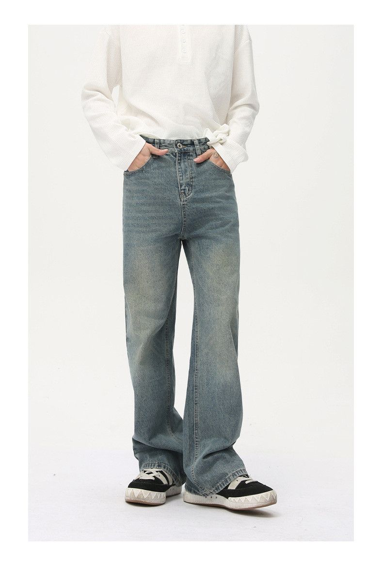 Japanese Brand × Jean Japanese street straight distressed wide-leg washed jeans Size US 32 / EU 48 - 2 Thumbnail