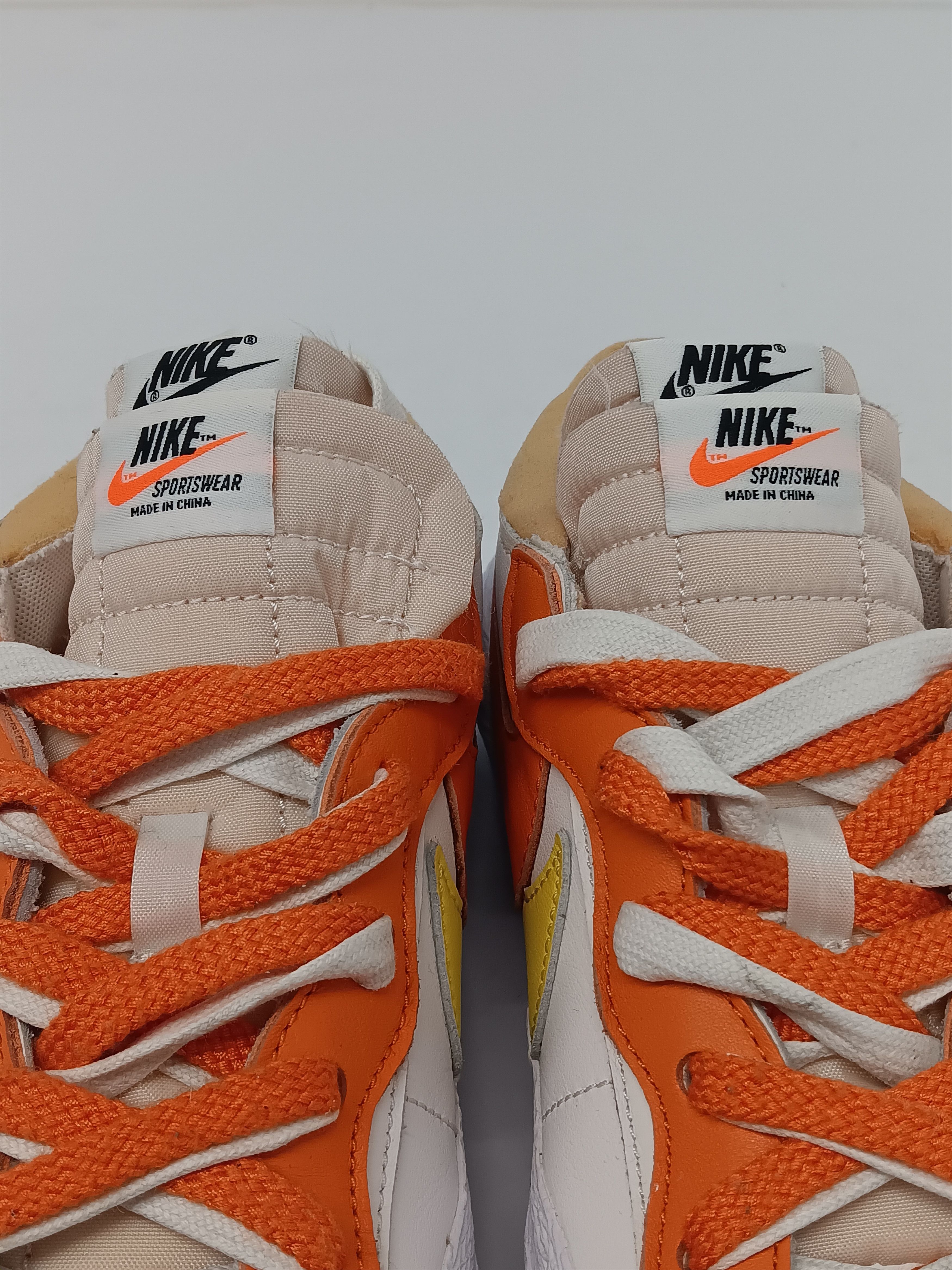 Nike NIKE x Sacai Blazer White Magma Orange Low Top Sneakers- US9 Size US 9 / EU 42 - 9 Thumbnail
