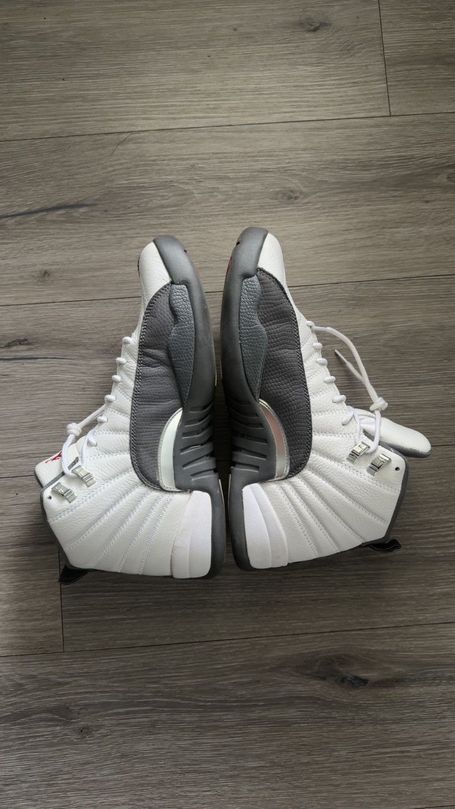 Nike Air Jordan 12 White Dark Grey Retro 2019 Size US 12 / EU 45 - 3 Thumbnail