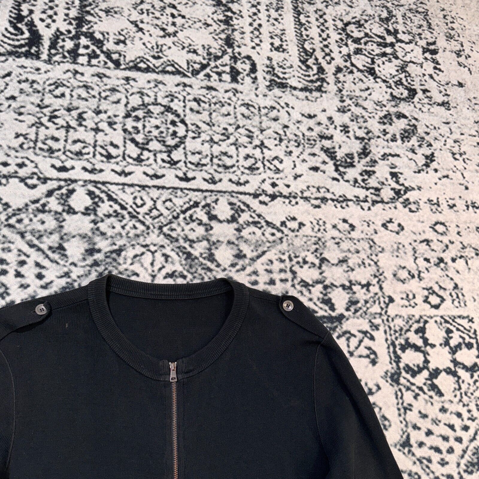 Vintage Vintage Marc Cain Black Cotton Zip Sweater Size M Y2K 90s Size US M / EU 48-50 / 2 - 7 Thumbnail