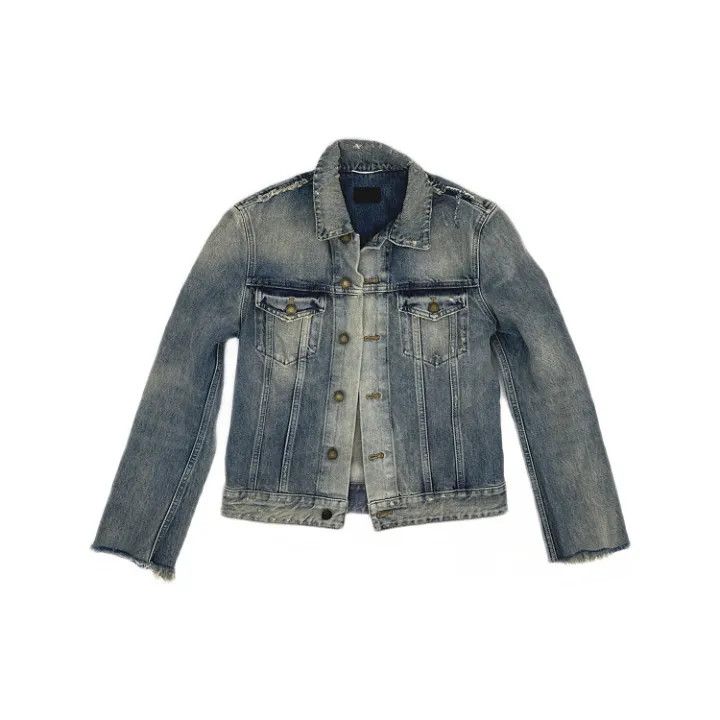 Saint Laurent Paris Yves Saint Laurent Denim Jacket for Women 0079 Size XS / US 0-2 / IT 36-38 - 1 Thumbnail