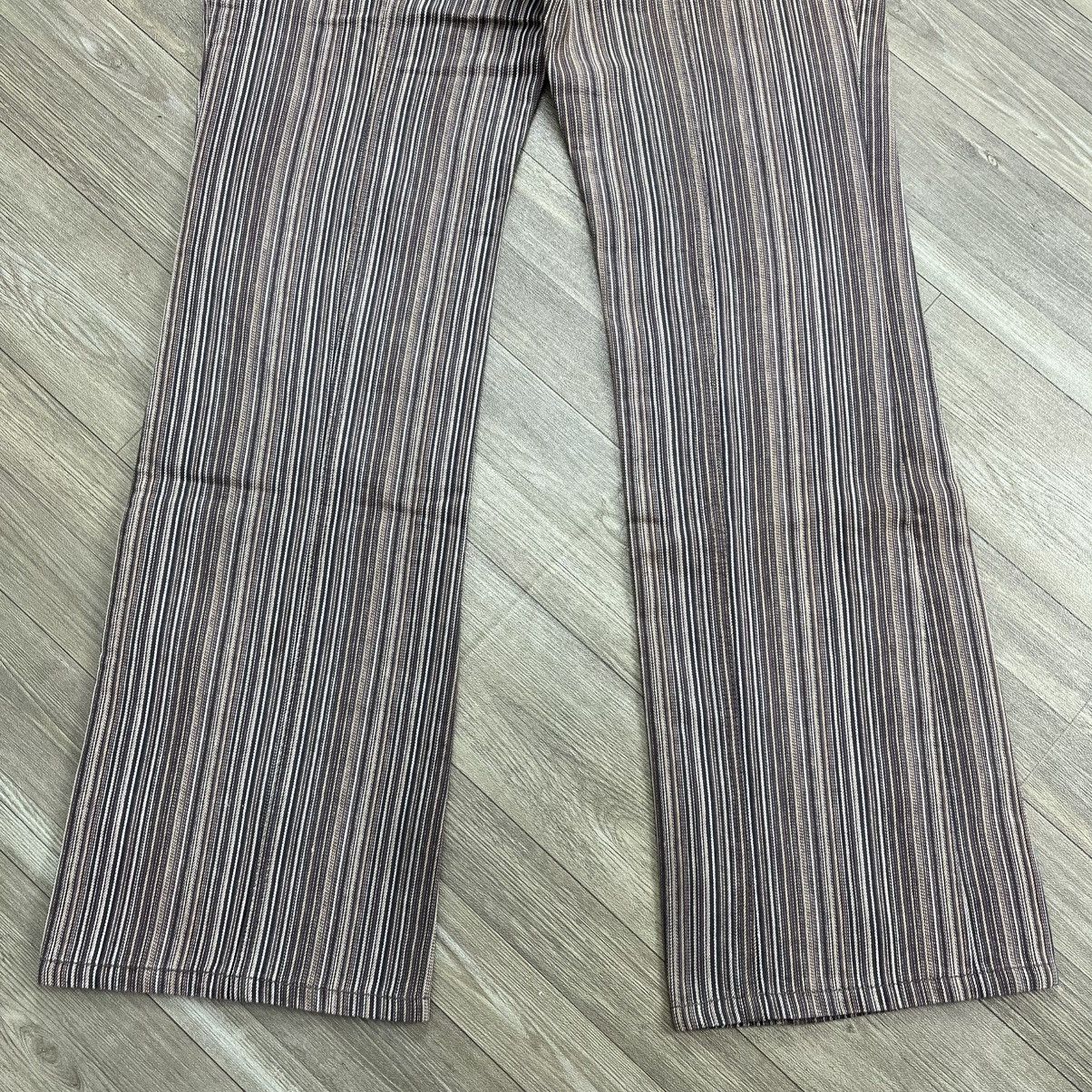 Issey Miyake 2000s Tete Homme Issey Miyake Striped Lgb Style Flared Jeans Size US 33 - 9 Thumbnail