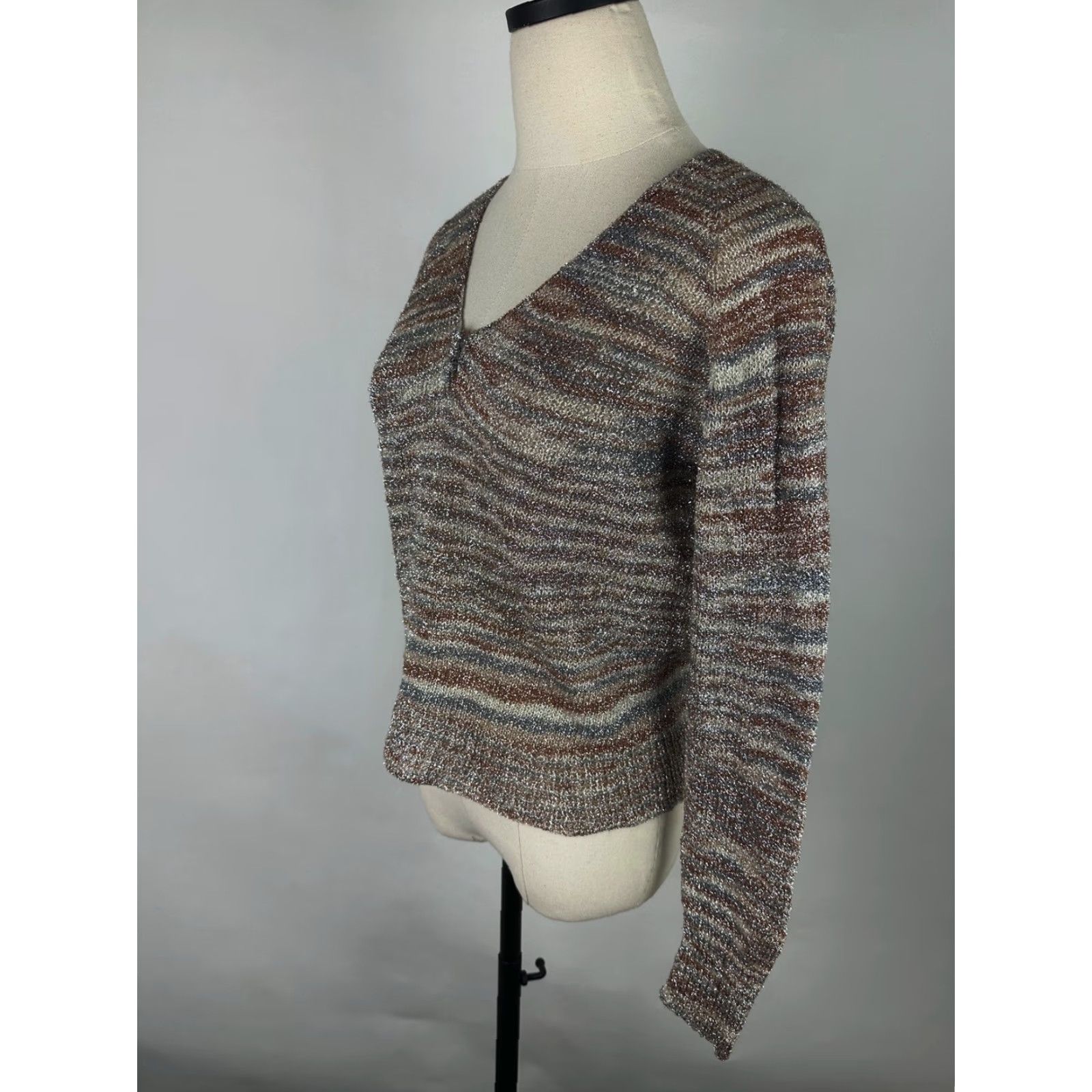 Vintage VINTAGE Handmade Silver Tinsel Knit Sweater S Women Pullover XS Mens? Size S / US 4 / IT 40 - 5 Thumbnail