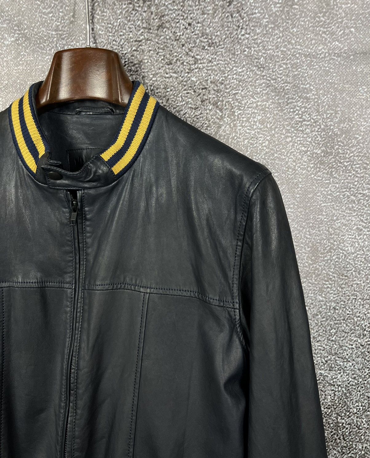 NN07 Nn07 No Nationality Leather Zip Biker Jacket Sample rare L Size US L / EU 52-54 / 3 - 7 Thumbnail