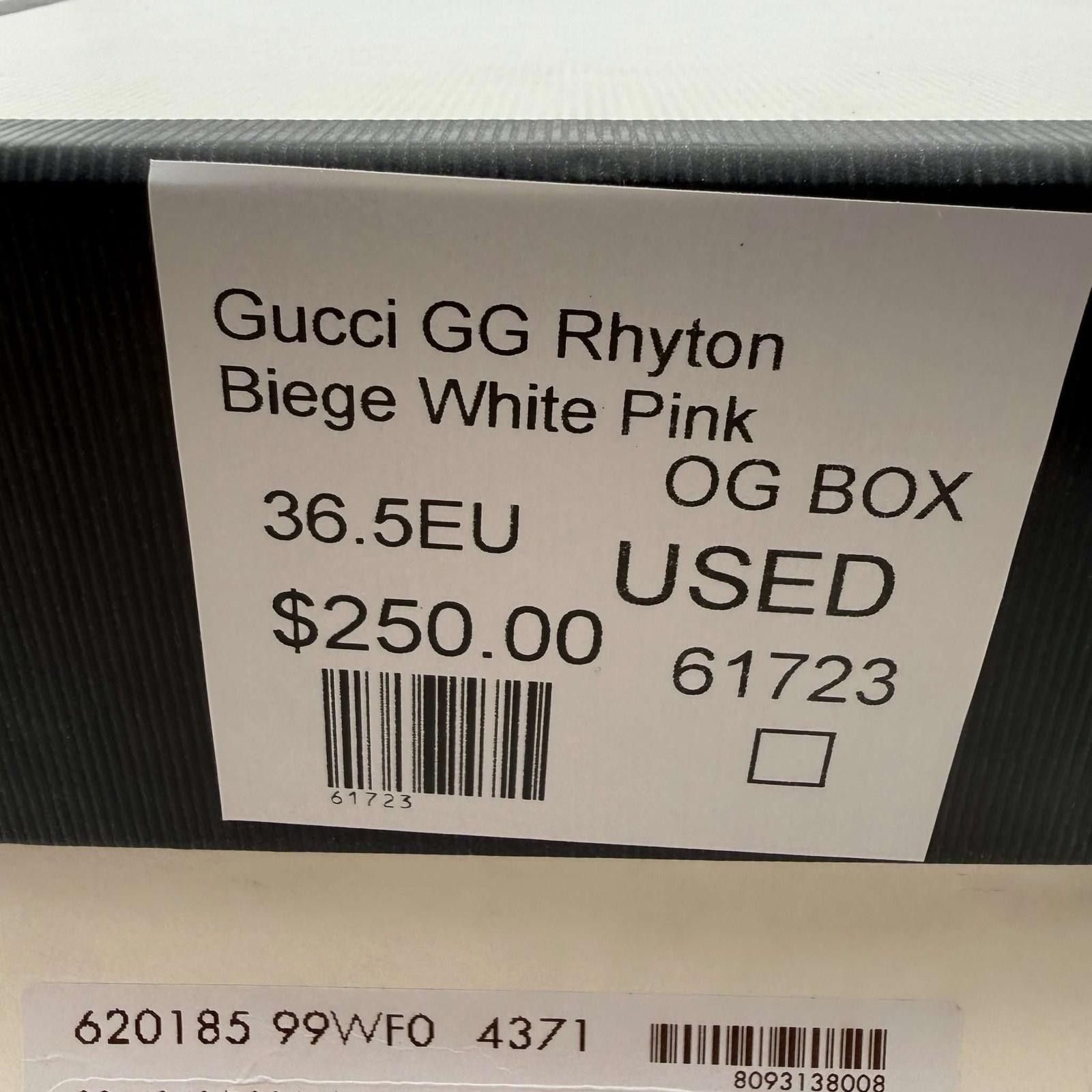 Gucci Gucci GG Rhyton Beige White Pink 36.5EU Used with Box 620185 Size US 6.5 / EU 39-40 - 9 Thumbnail
