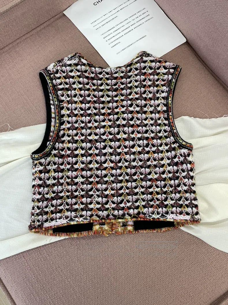 Chanel Chanel Colorful thick thread woven knitted vest vest Size XS / US 0-2 / IT 36-38 - 4 Thumbnail