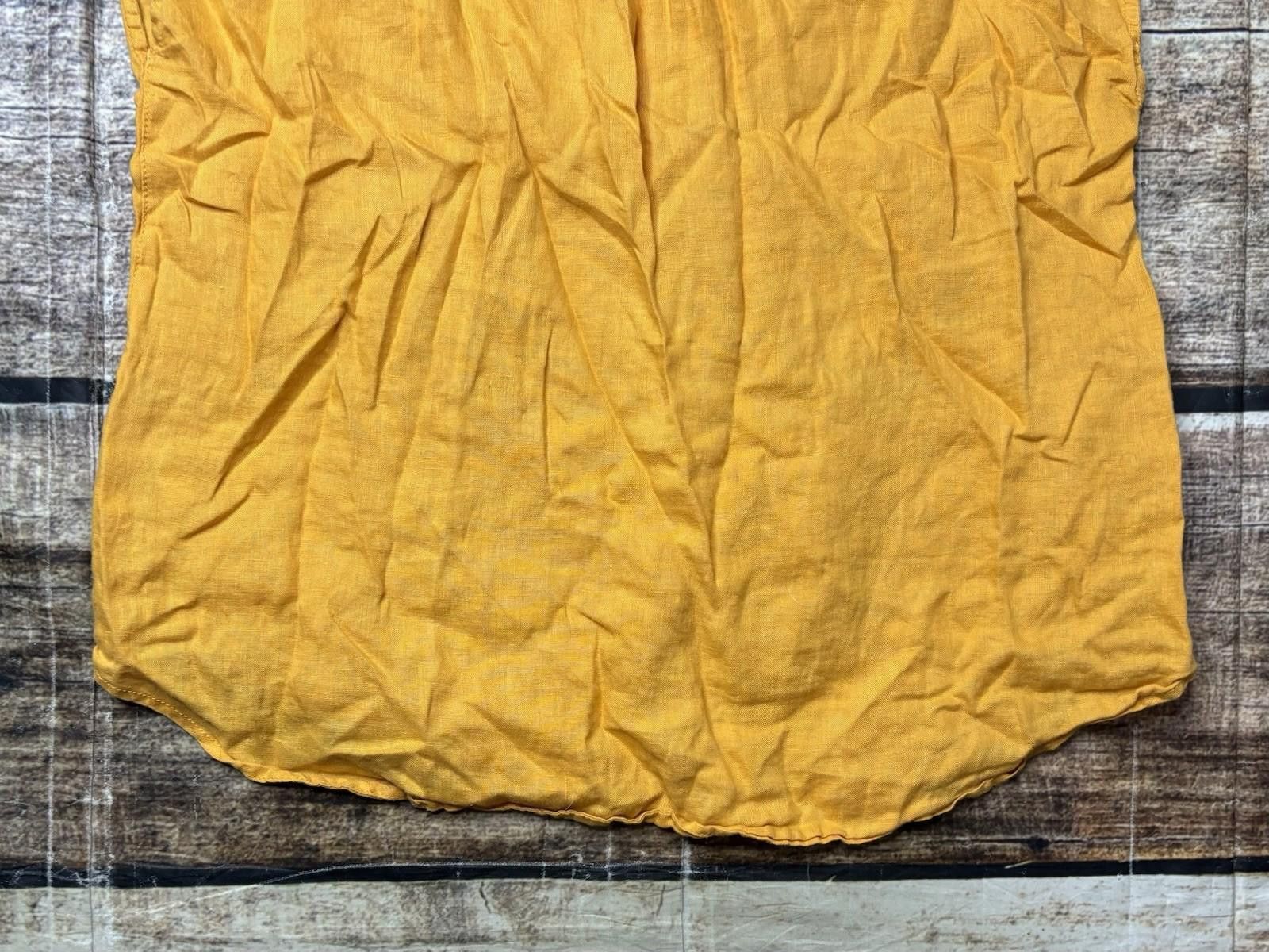 Lord & Taylor Lord & Taylor Top Womens Large Linen Yellow V-Neck Size L / US 10 / IT 46 - 8 Thumbnail