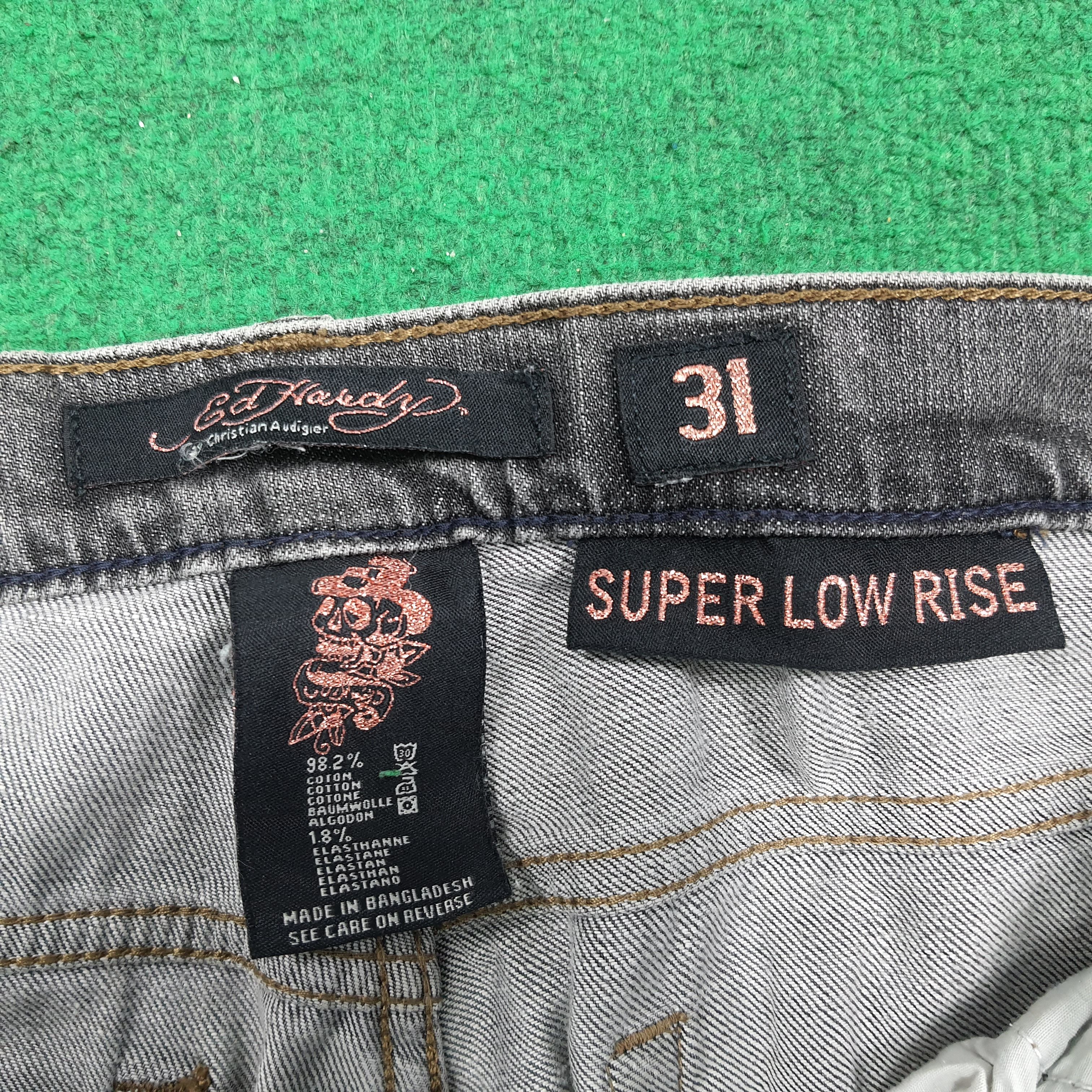 Ed Hardy Vintage Ed Hardy Super Low Rise Cut Jeans C280N22 Size 34" / US 12 / IT 48 - 9 Thumbnail