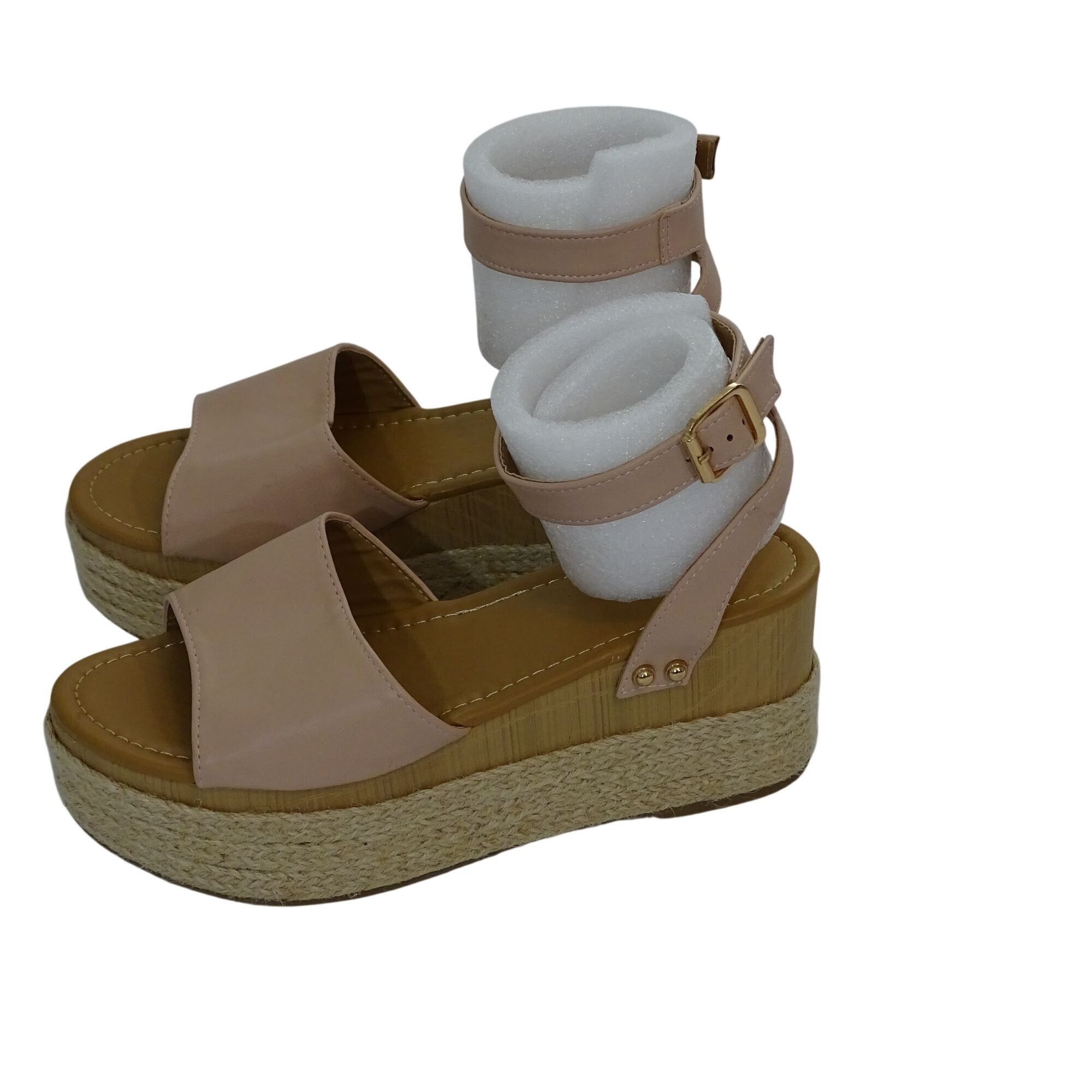 Other Qupid Beige Faux Leather Platform Sandals Women Size 8.5 Size US 8.5 / IT 38.5 - 2 Thumbnail