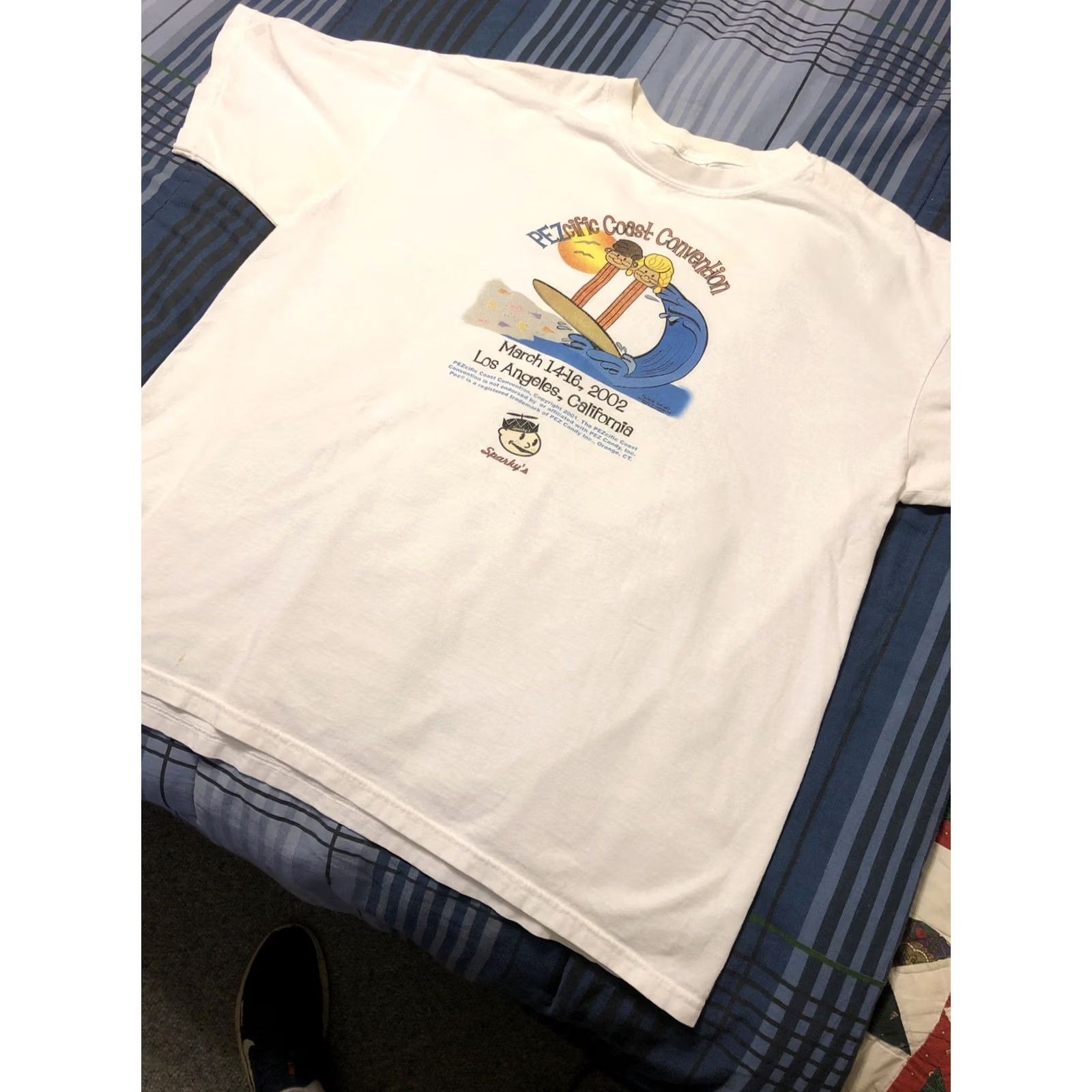 Anvil VINTAGE PEZ PEZcific Coast Convention Shirt 2002 XL White Unisex 2000s Size US XL / EU 56 / 4 - 2 Thumbnail