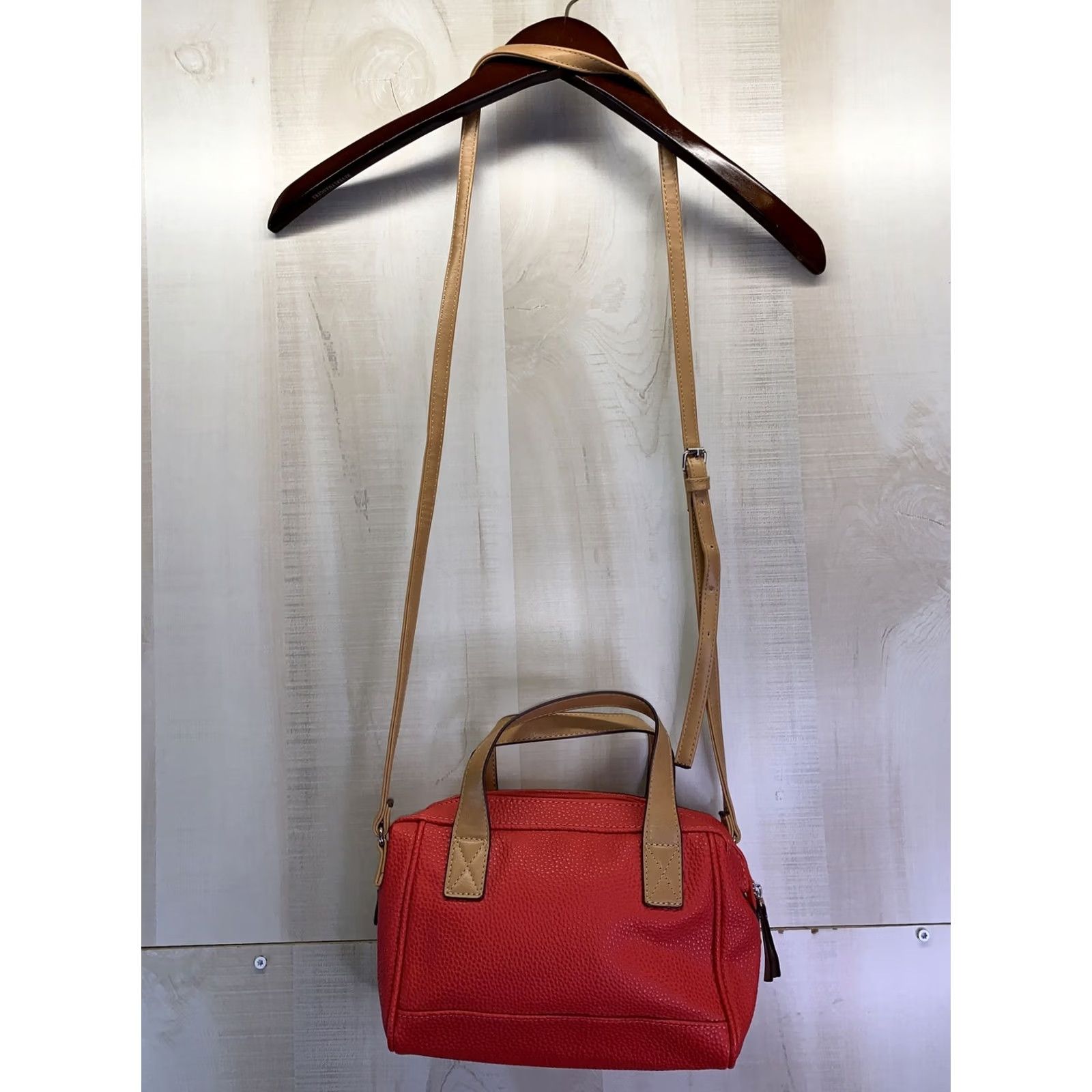 Nautica Nautica Women Satchel Purse Pebble Faux Leather Small Coral Pink 5364 Size ONE SIZE - 3 Thumbnail