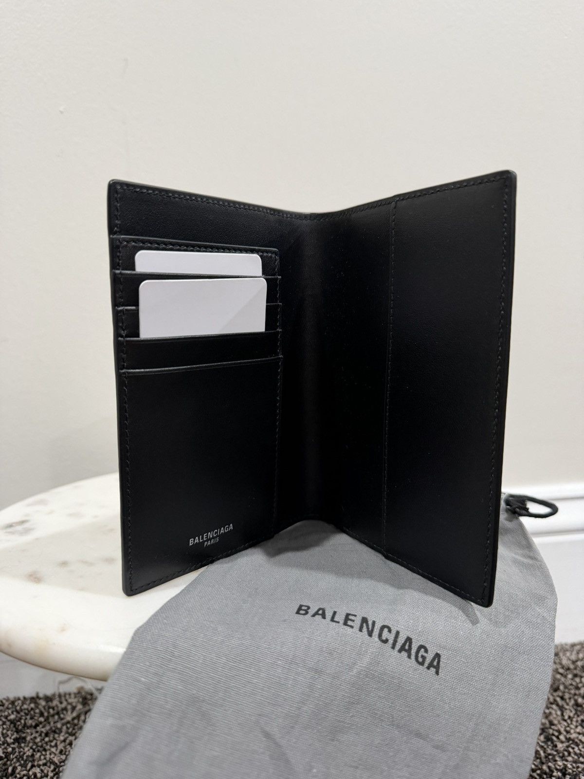 Balenciaga Balenciaga SS24 Demna Passport Black Leather Holder Wallet Size ONE SIZE - 2 Thumbnail