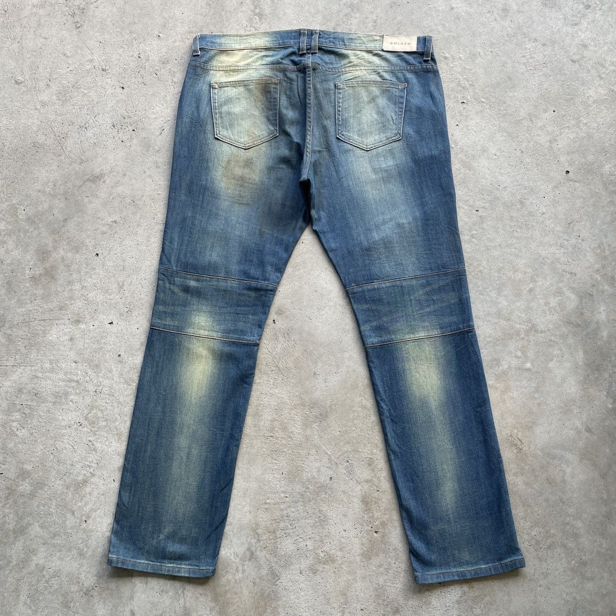 Beauty Beast × Jean W42💥 Vintage Golden Denim USA Double Knee Rusty Jeans Pants Size US 42 / EU 58 - 13 Thumbnail