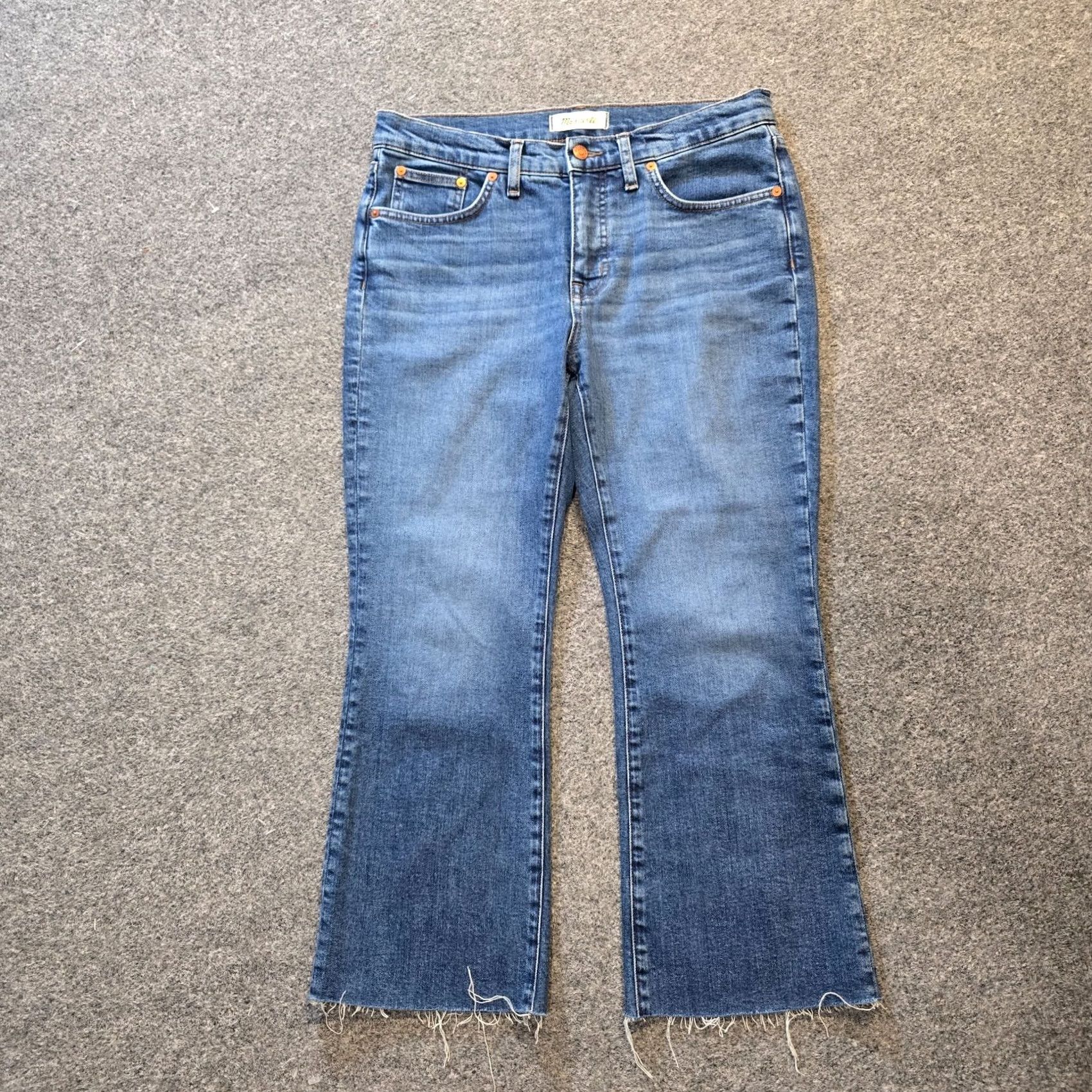 Madewell Madewell Jeans Womens Size 29 Petite Blue Mid Rise Kick Out Crop Capsule Casual Denim Size 24" / US 00 / IT 34 - 2 Thumbnail