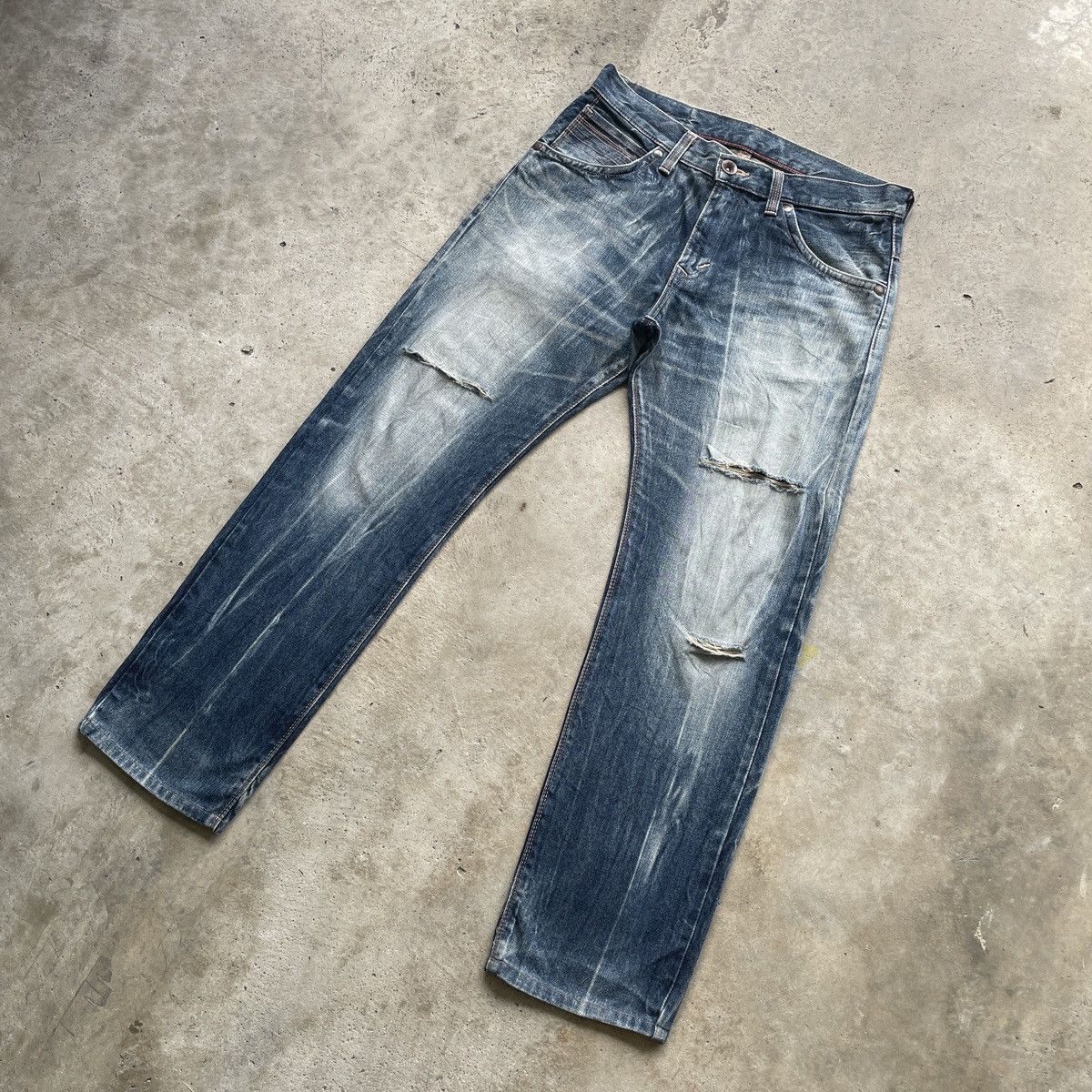 Edwin W34x31.5 Vintage Edwin Distressed Denim Faded Jeans Pants Size US 34 / EU 50 - 3 Thumbnail