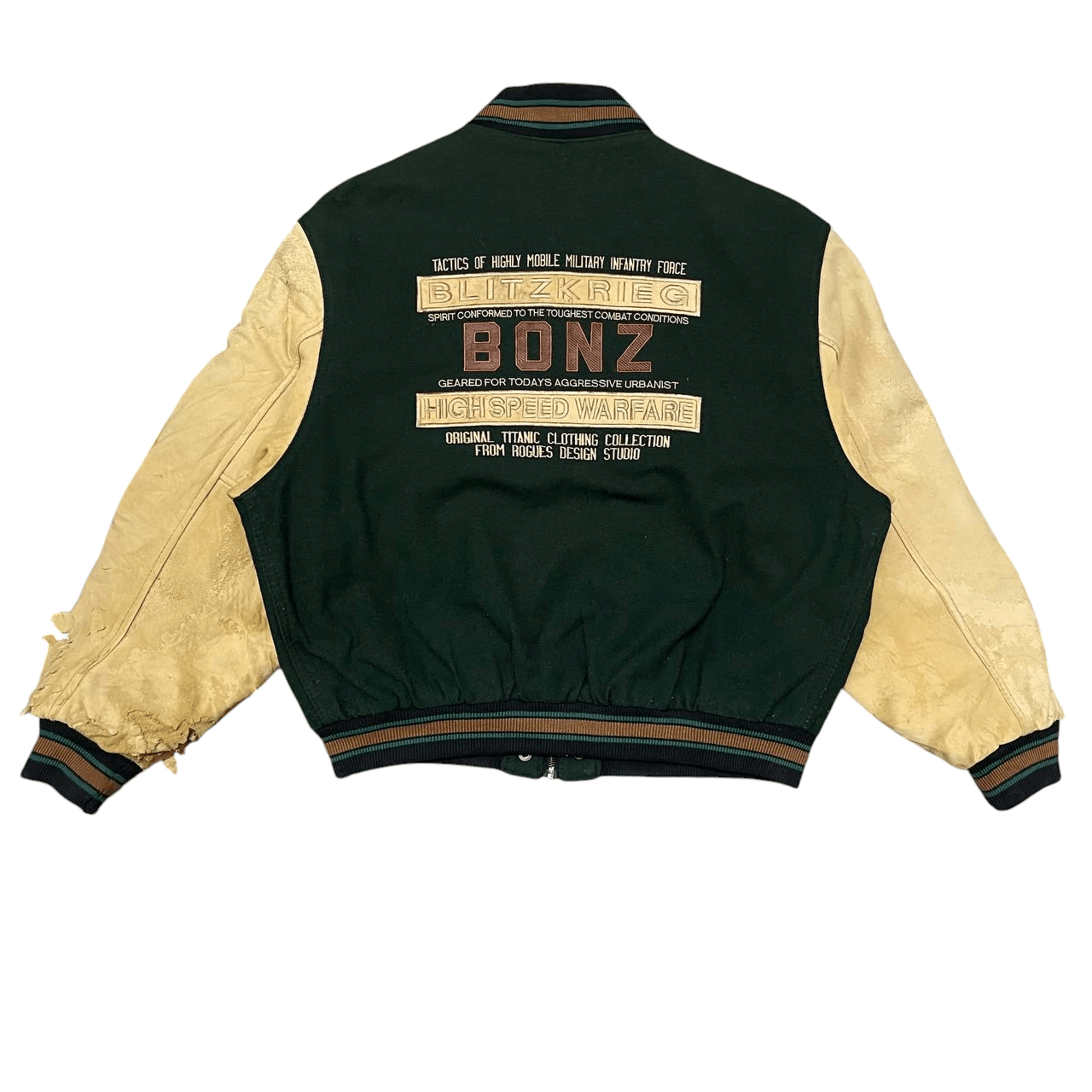 Rogue Vintage 90's Rogues for Men Wool Varsity Jacket Distress Size US M / EU 48-50 / 2 - 15 Thumbnail