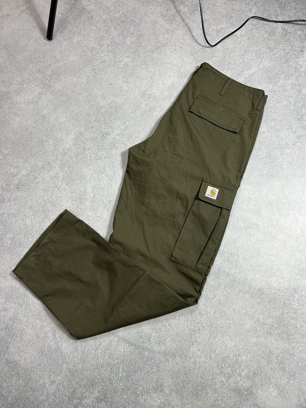 Carhartt Vintage Carhartt Cargo Green Pants Faded Thrashed HYPE Size US 34 / EU 50 - 2 Thumbnail