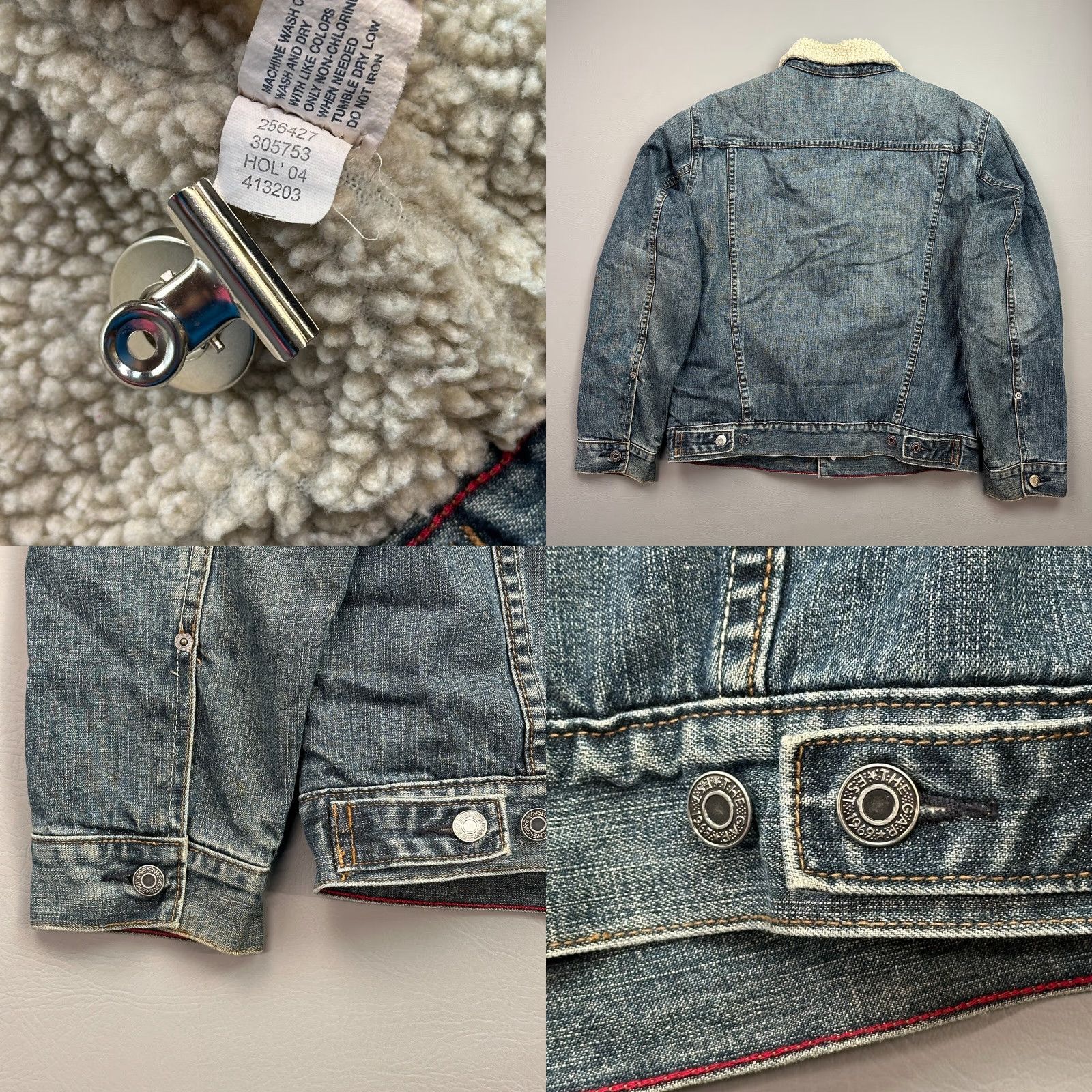 Gap Vintage Gap Jacket Mens S Denim Trucker Lined Sherpa Fleece Y2K Cool Casual Biker 80s 90s USA Mens Size US S / EU 44-46 / 1 - 8 Thumbnail
