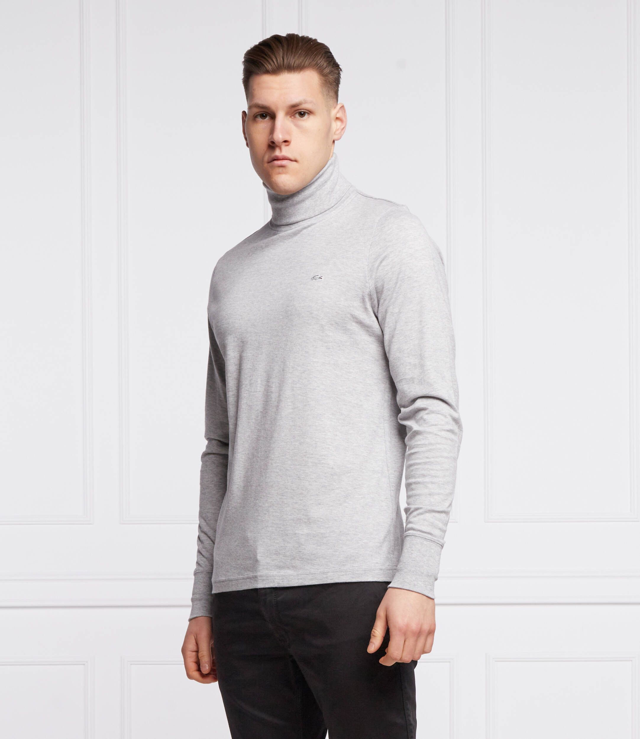 Lacoste Lacoste Regular Fit Gray Cotton Turtleneck Shirt Size US M / EU 48-50 / 2 - 9 Thumbnail