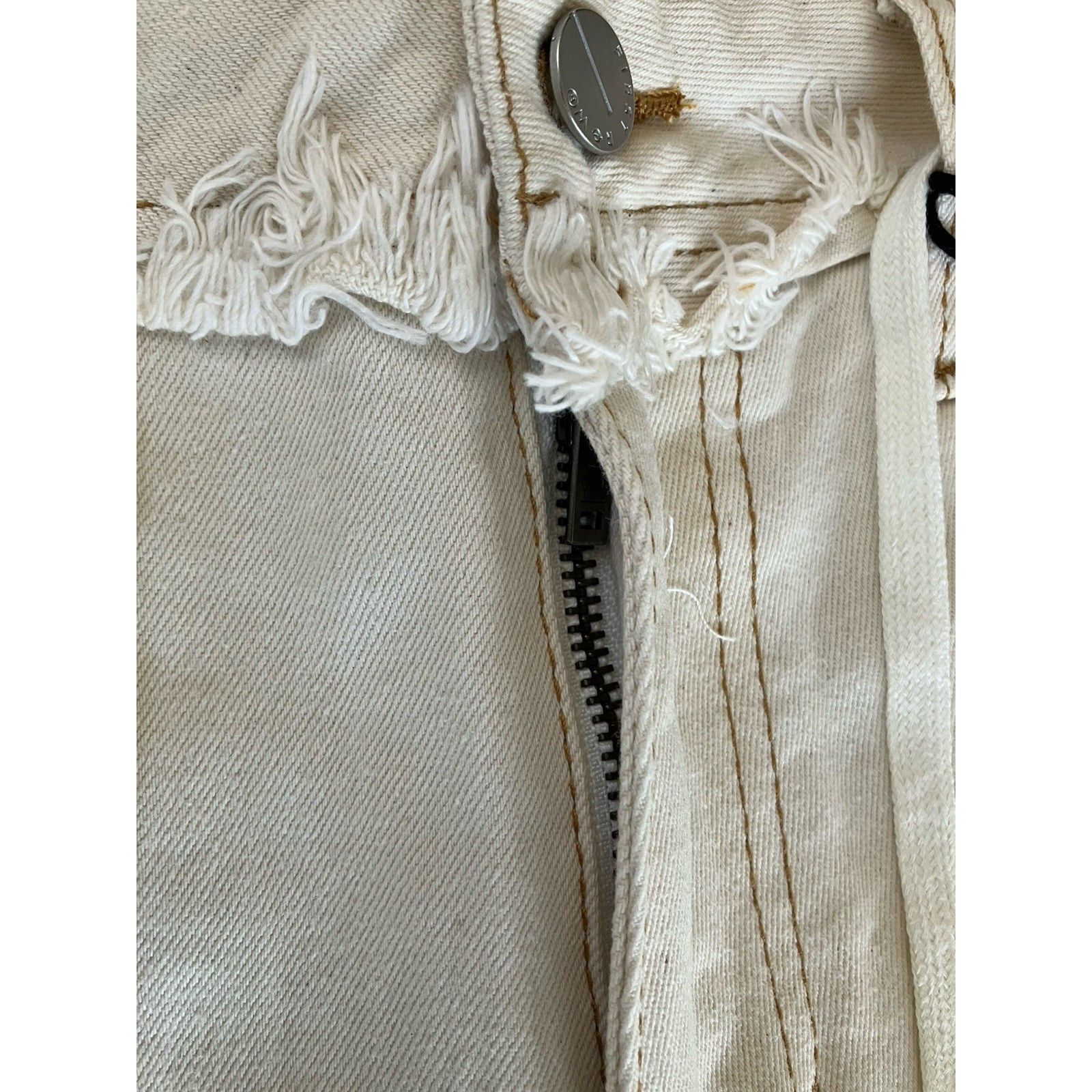 Other First Row Distressed Ripped Splatter Raw Hem Denim Jean Shor Size US 34 / EU 50 - 4 Thumbnail