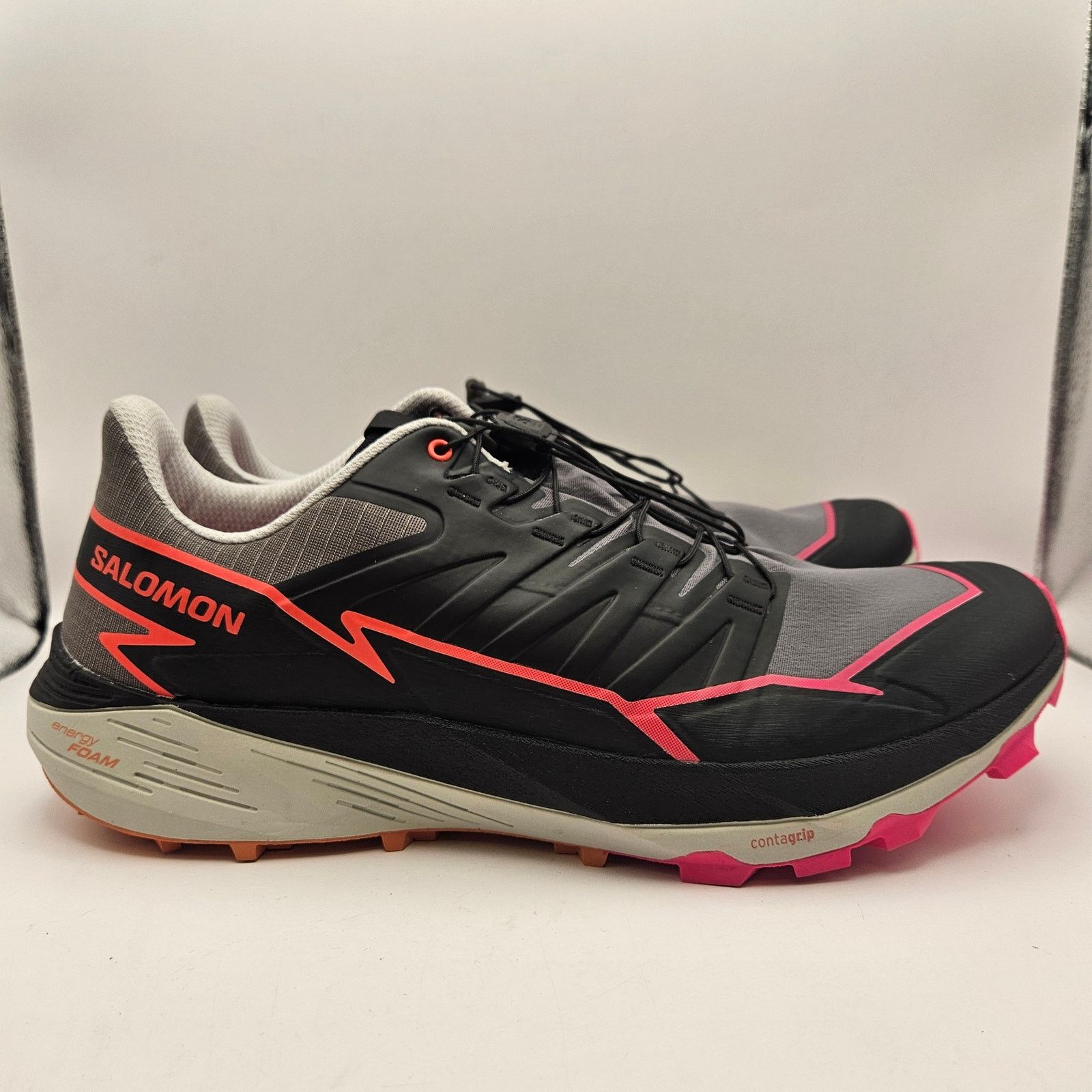 Salomon SALOMON MEN'S 11.5 THUNDERCROSS BLACK HOT PINK TRAIL RUNNING Size US 11.5 / EU 44-45 - 4 Thumbnail