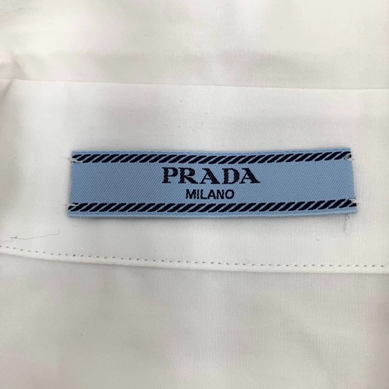 Prada Prada 24 white cotton lapel single-breasted long-sleeved sh Size US XXS / EU 40 - 5 Thumbnail
