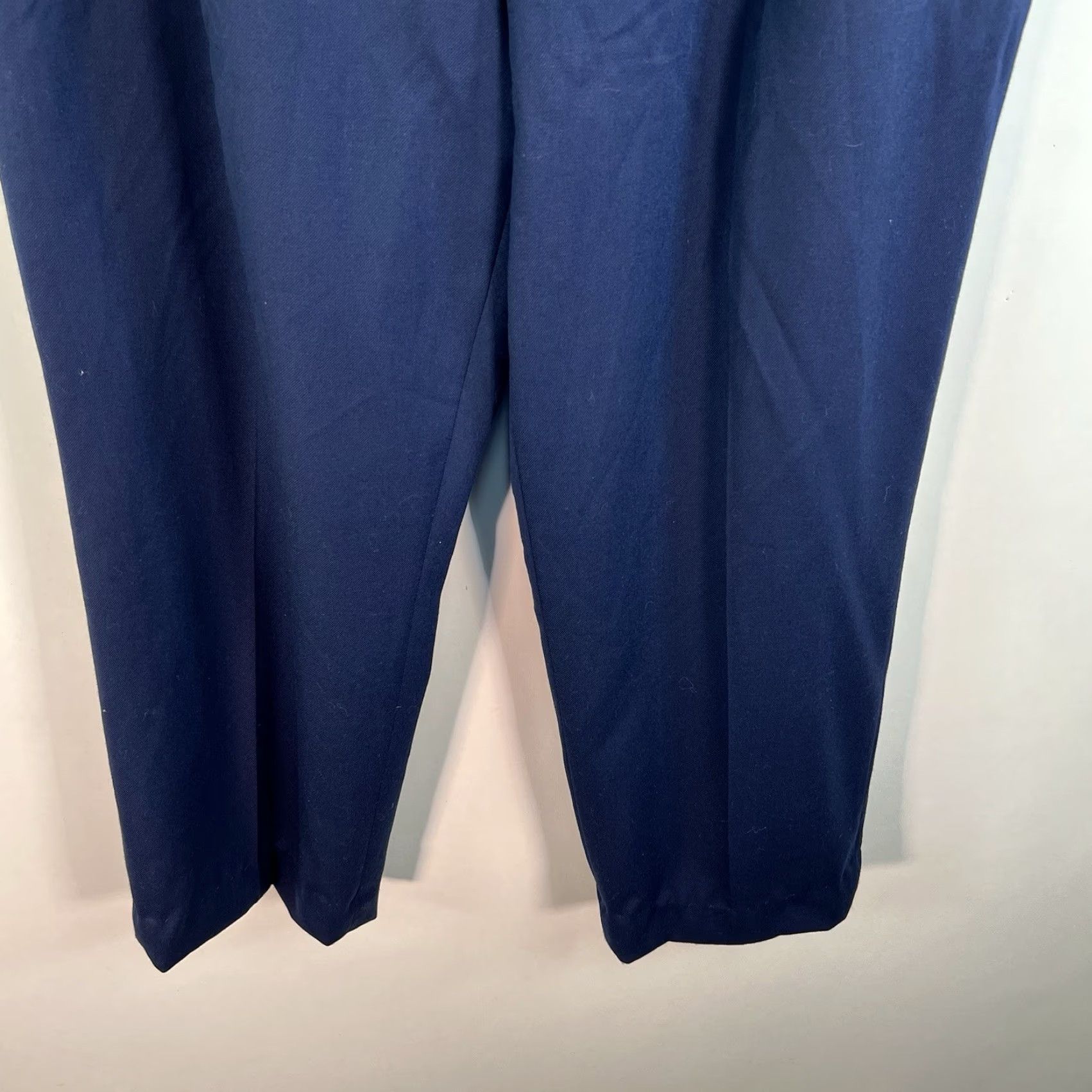 Pendleton VINTAGE Pendleton Wool Pants Womens Size 16W Blue Dress Trousers High Rise Straight Fit Elastic Waist Formal Night Out Size 38" / US 16 / IT 52 - 4 Thumbnail