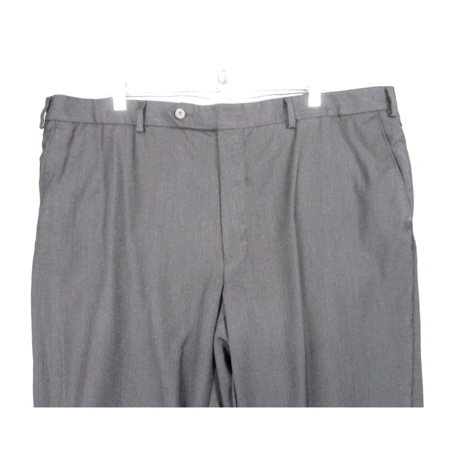 Vintage Samuelsohn Pants Mens 40x28 Gray Wool Flat Front Straight Dress Slacks Business Size US 40 / EU 56 - 2 Thumbnail