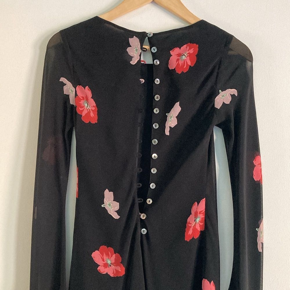 Other Corinne Sarrut Black Floral Dress Size 36 Fits XS Size XXS / US 00 / IT 34 - 7 Thumbnail