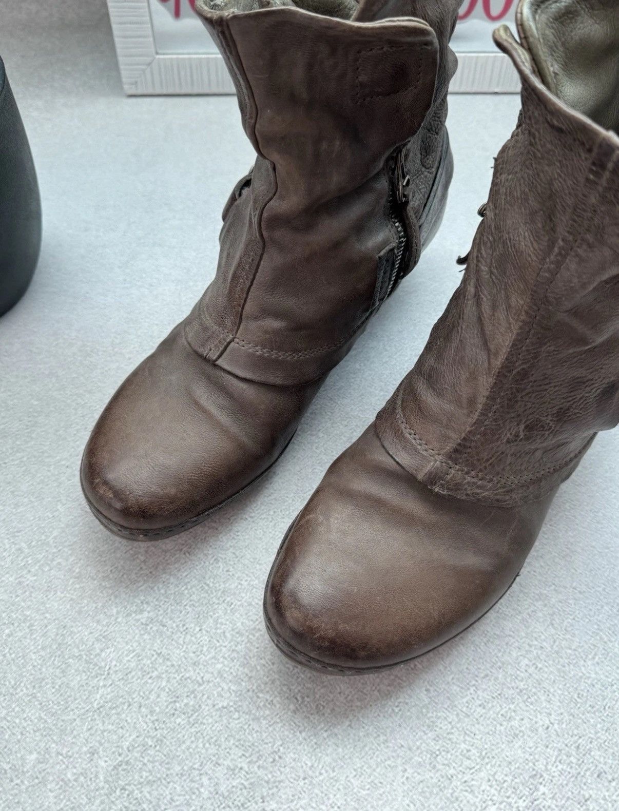 A.S.98 Vintage A.S 98 Airtep Ankle Women Leather Biker Brown Boots Size US 8.5 / IT 38.5 - 5 Thumbnail