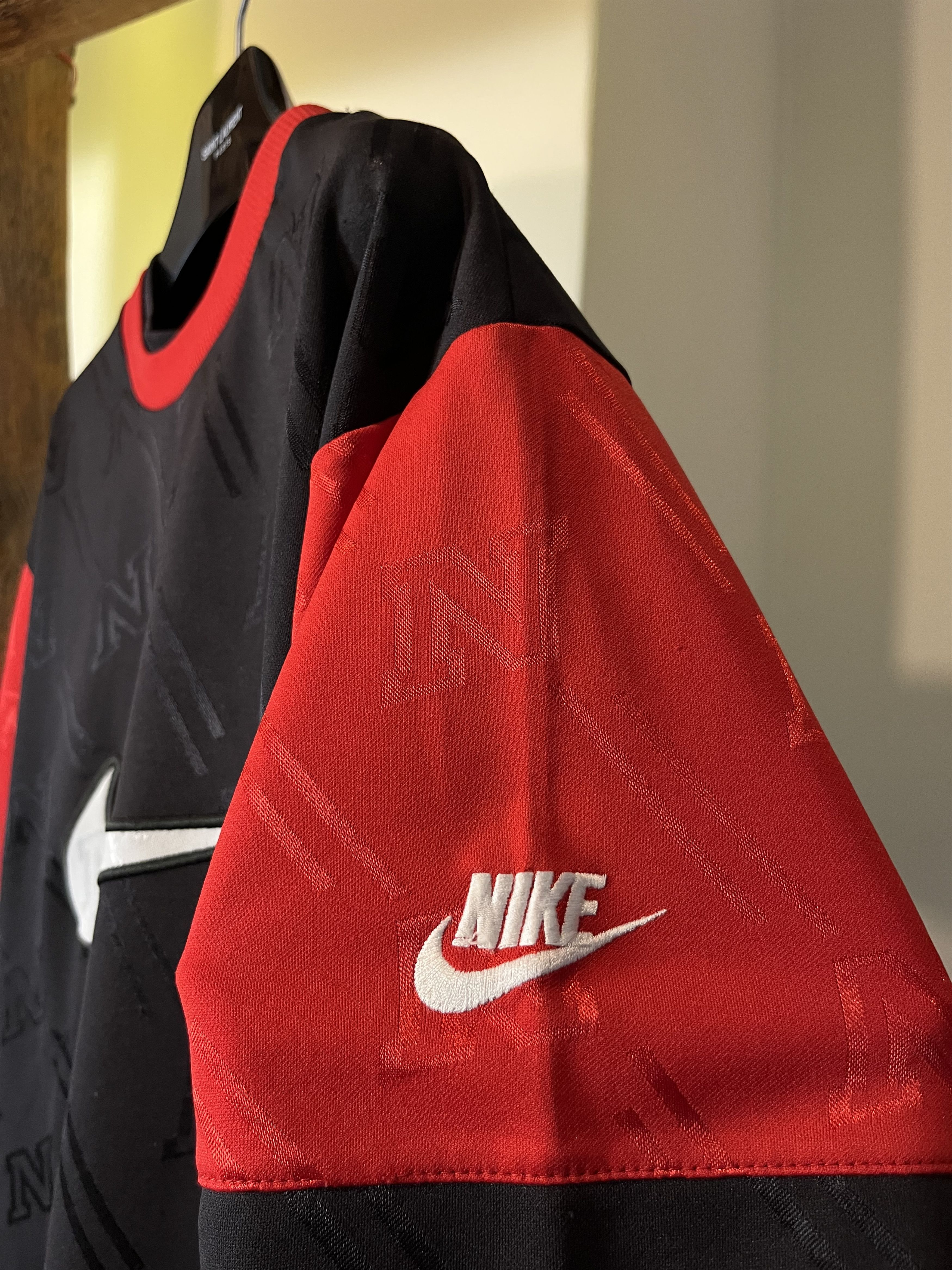 Nike × Vintage 90s Nike Premier Monogram Logo Double Side Big Swosh Size US M / EU 48-50 / 2 - 3 Thumbnail