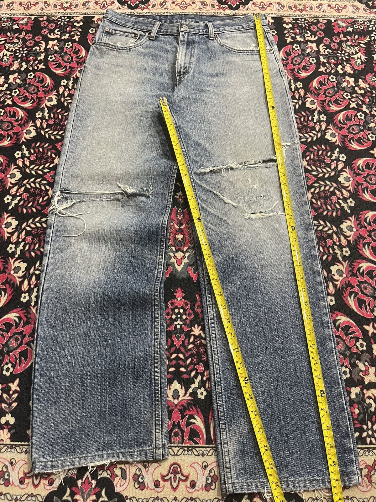 Levi's Vintage Levi’s 533 Blue Faded Washed Distress Straight Jeans Size US 33 - 14 Thumbnail