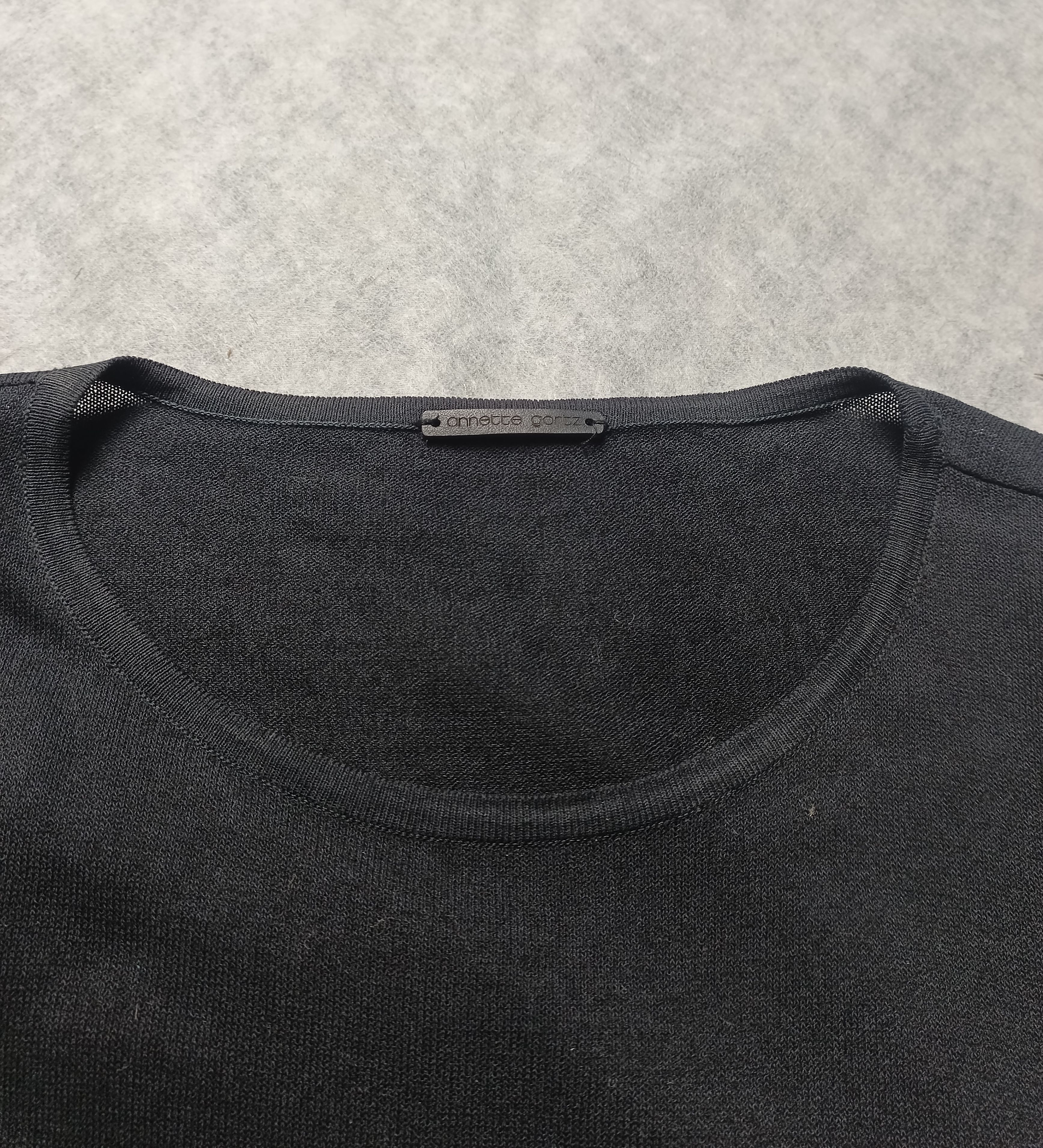 Annette Gortz Annette Gortz Black Wool Dress Leather Detail Size XL Size XL / US 12-14 / IT 48-50 - 6 Thumbnail