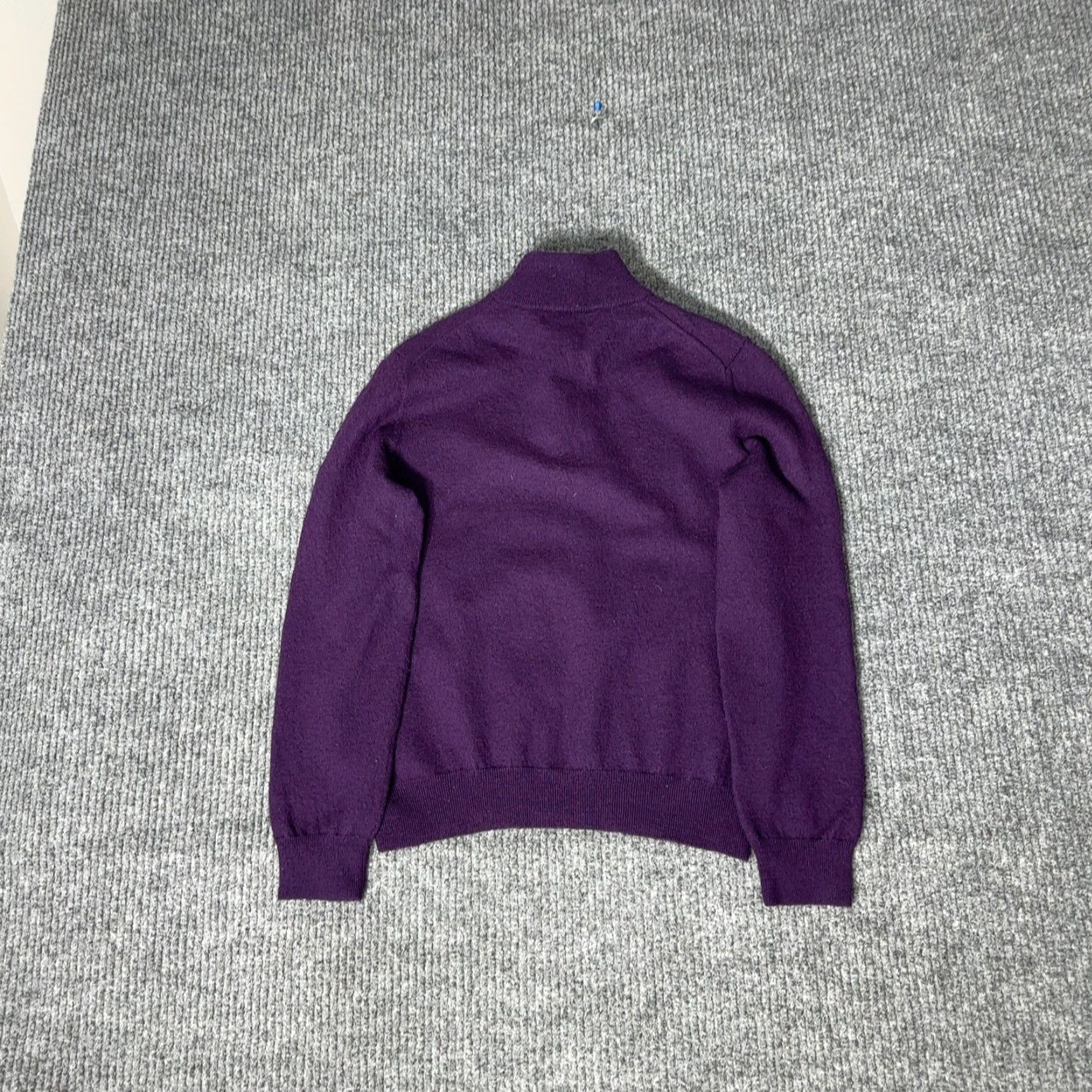 Bloomingdale's The Men's Store Bloomingdale's Sweater Mens M Purple Merino Wool 1/4 Zip Pullover Knit Mock Neck Long Sleeve Regular Size M Solid Vintage? Size US M / EU 48-50 / 2 - 3 Thumbnail