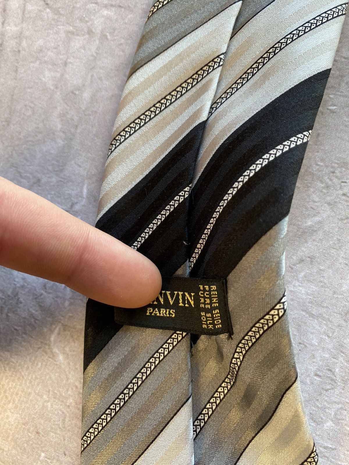 Designer × Lanvin Lanvin Paris Tie Vintage Luxury Made in France Monogram Logo Size ONE SIZE - 9 Thumbnail